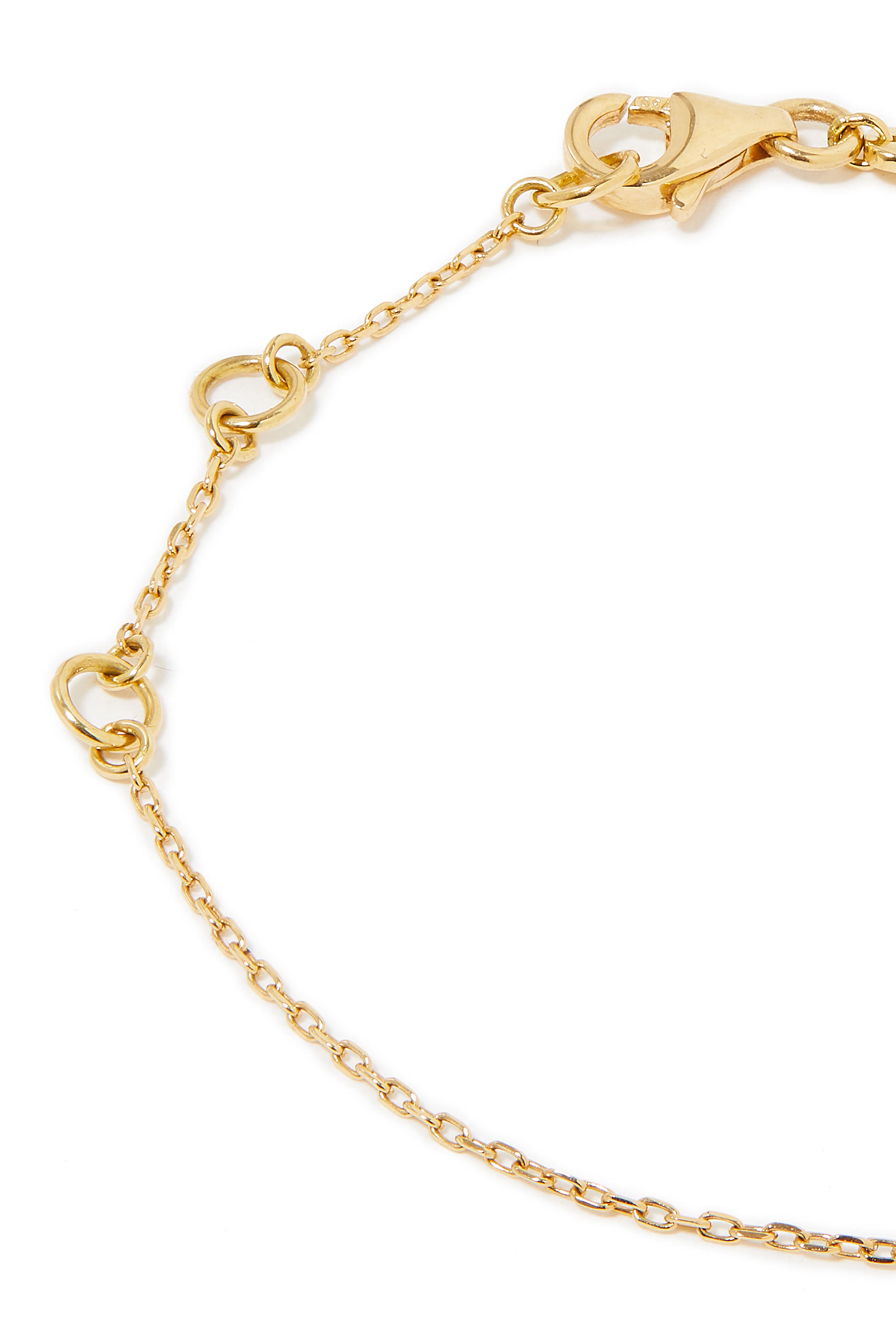 Kids Tiny Bling Arabic Letter Ein Bracelet, 18k Yellow Gold & Enamel