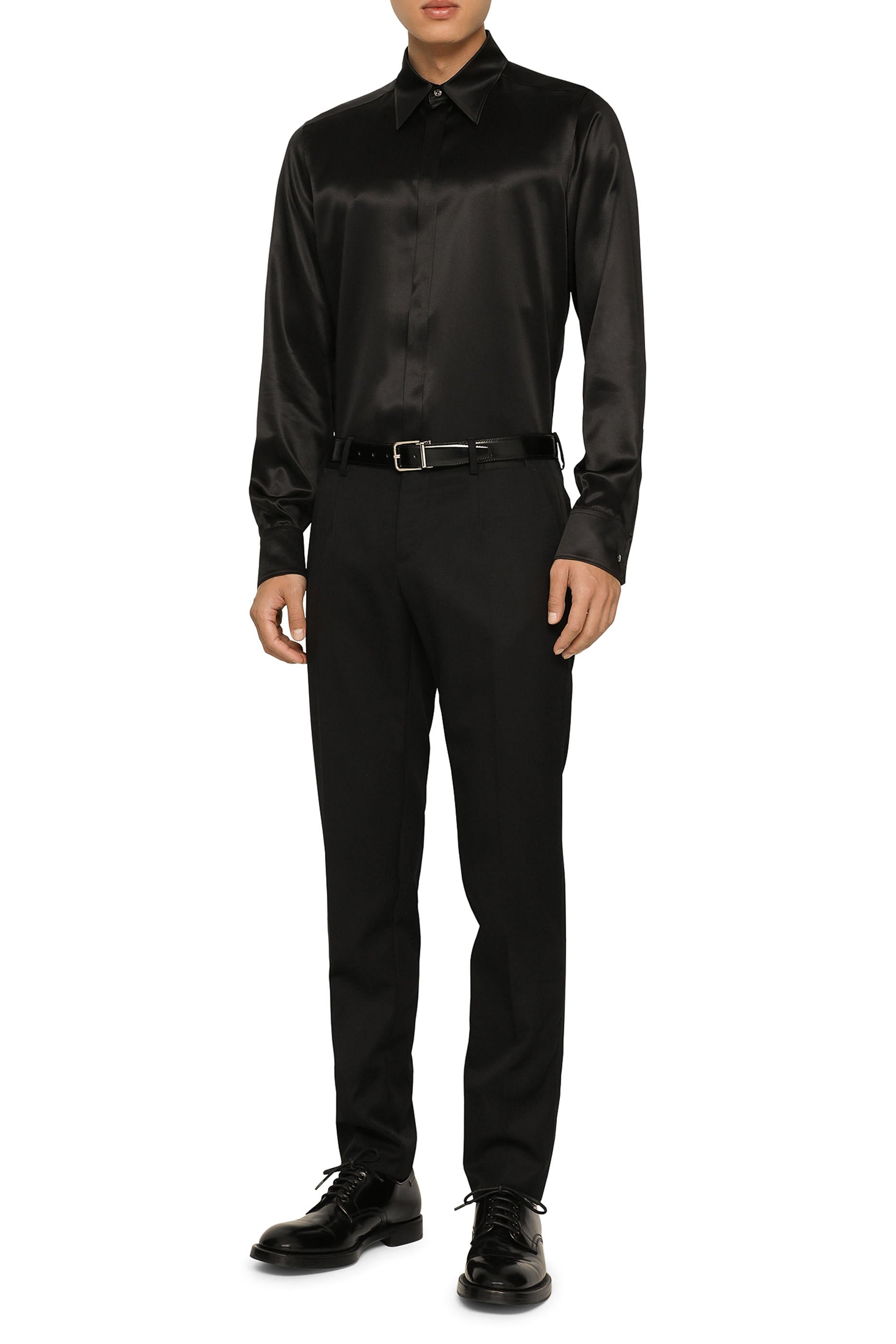 Silk Satin Martini-Fit Shirt