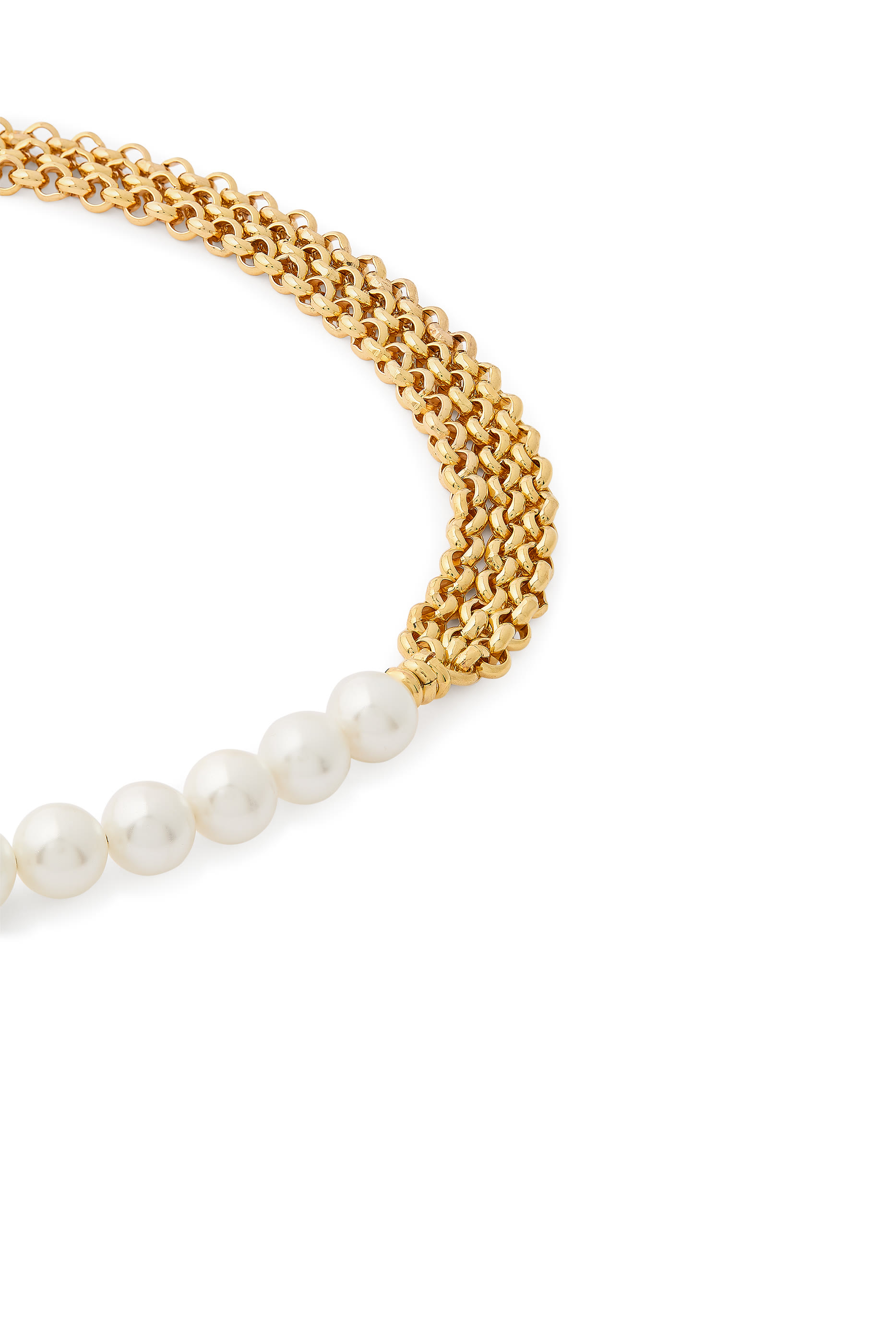 Gold and Pearl Necklace, 24K Yellow Gold & Pearl