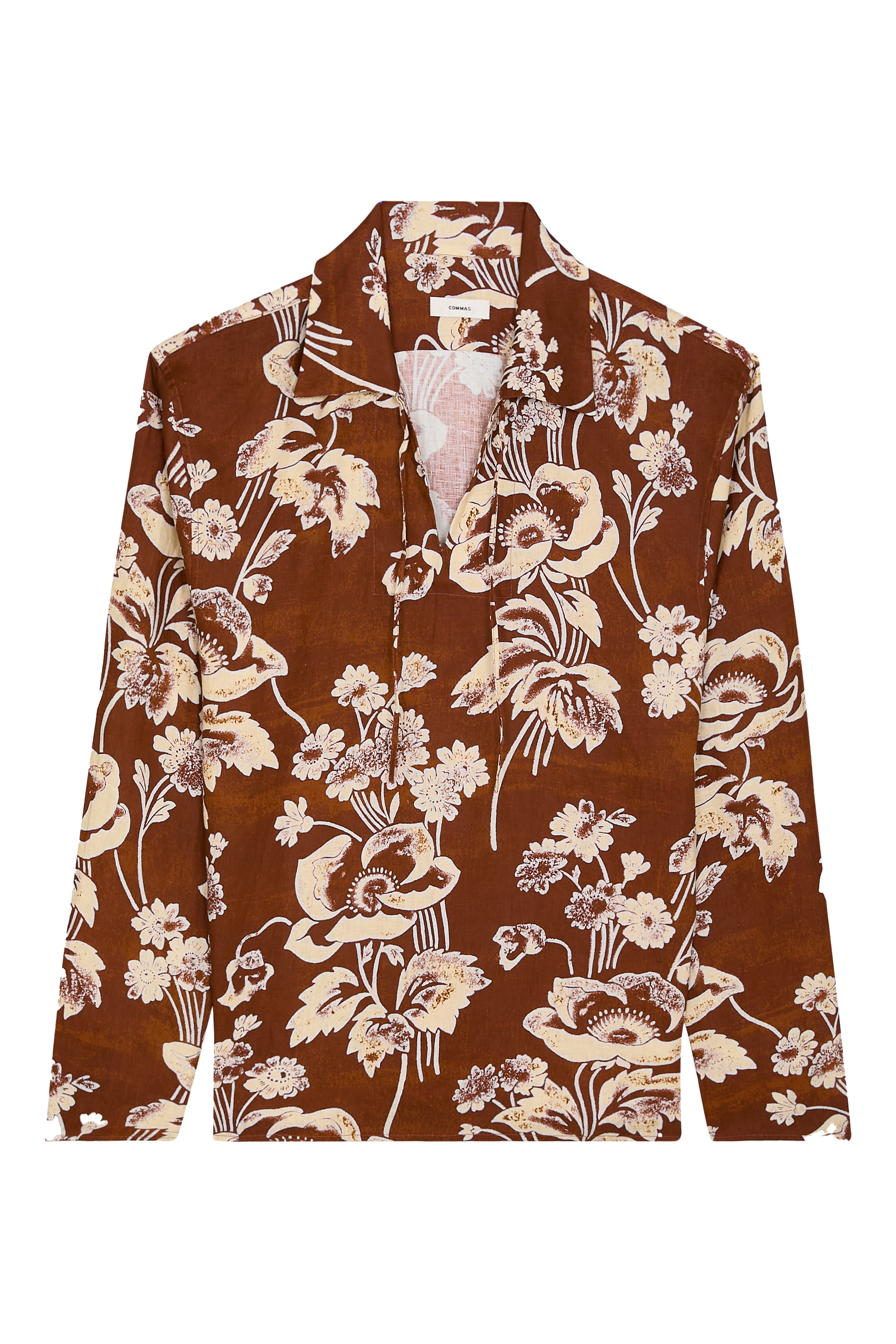 Painted Peonies Front-Tie Shirt