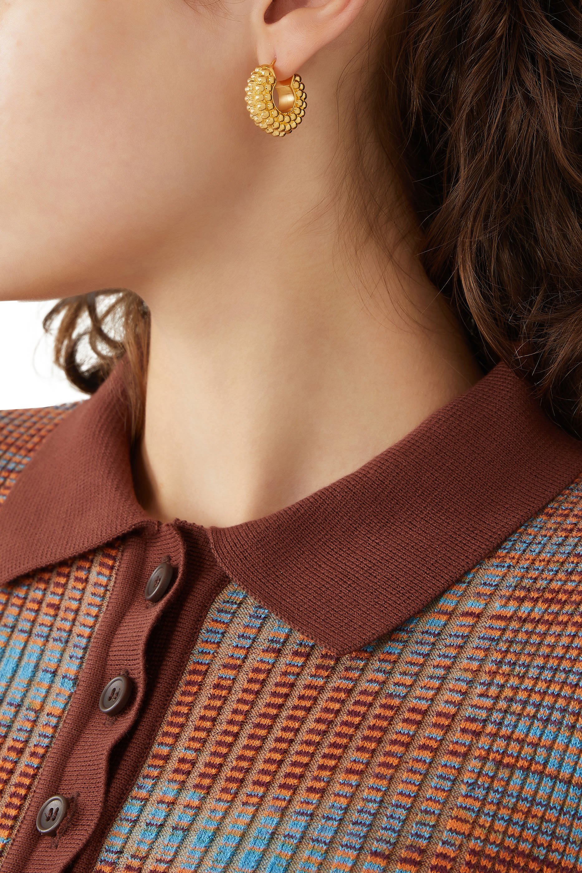 Baya Hoop Earrings, 18K Gold Plated Brass