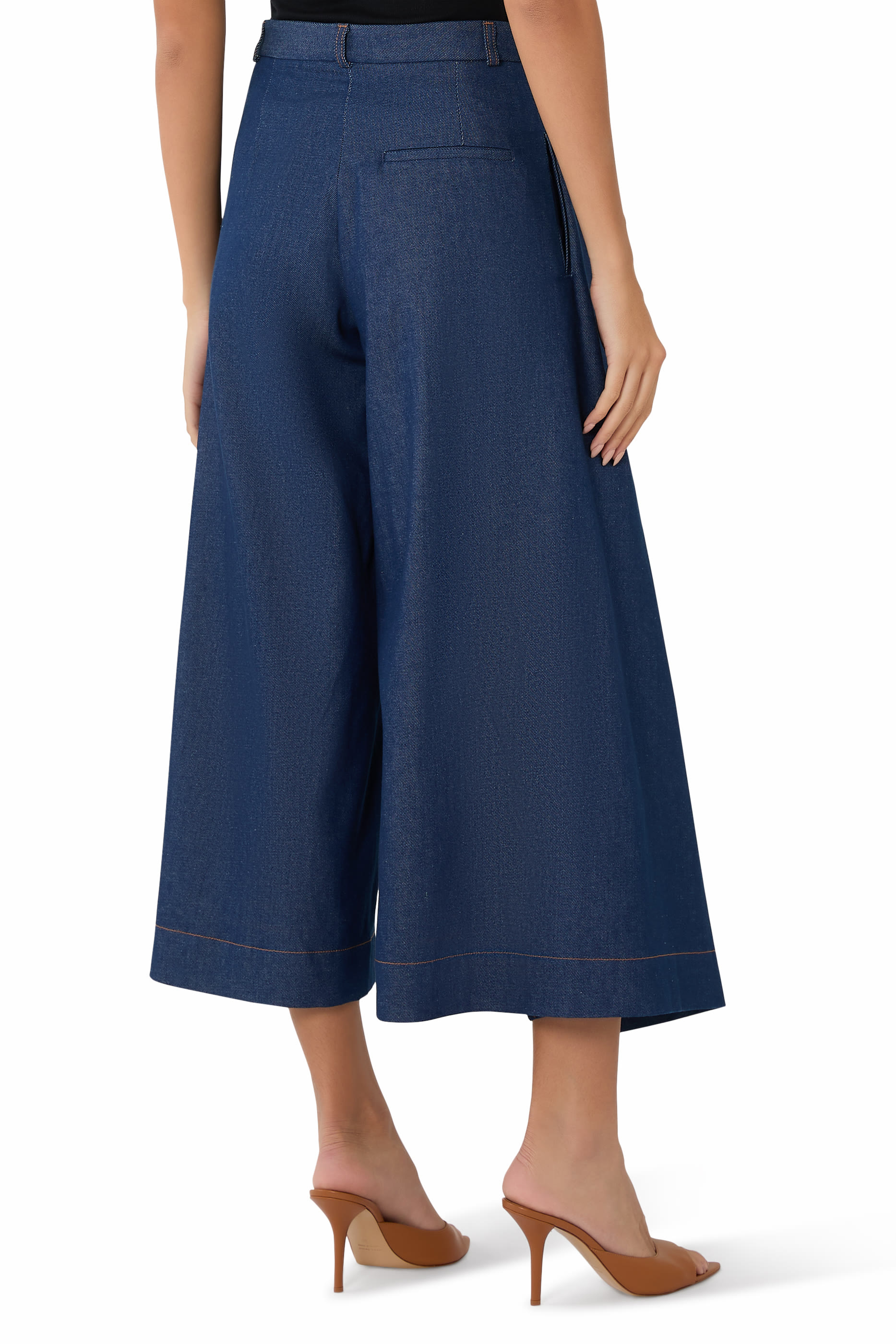 Refuge Denim Layered Culotte Pants