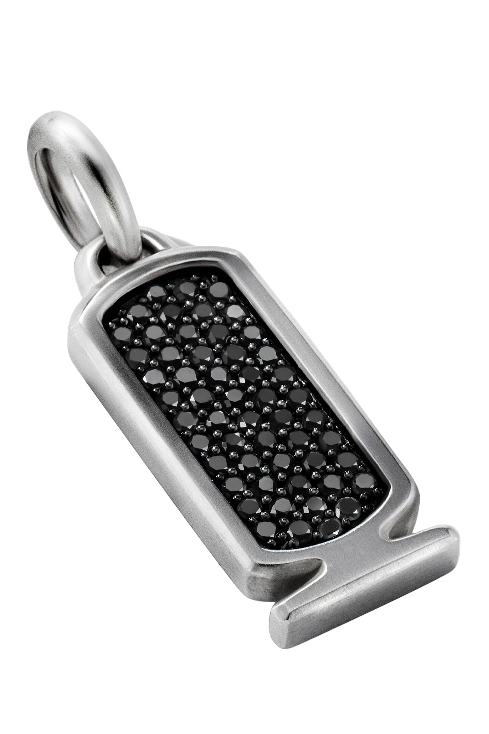Cairo Cartouche Amulet, Sterling Silver & Black Diamonds