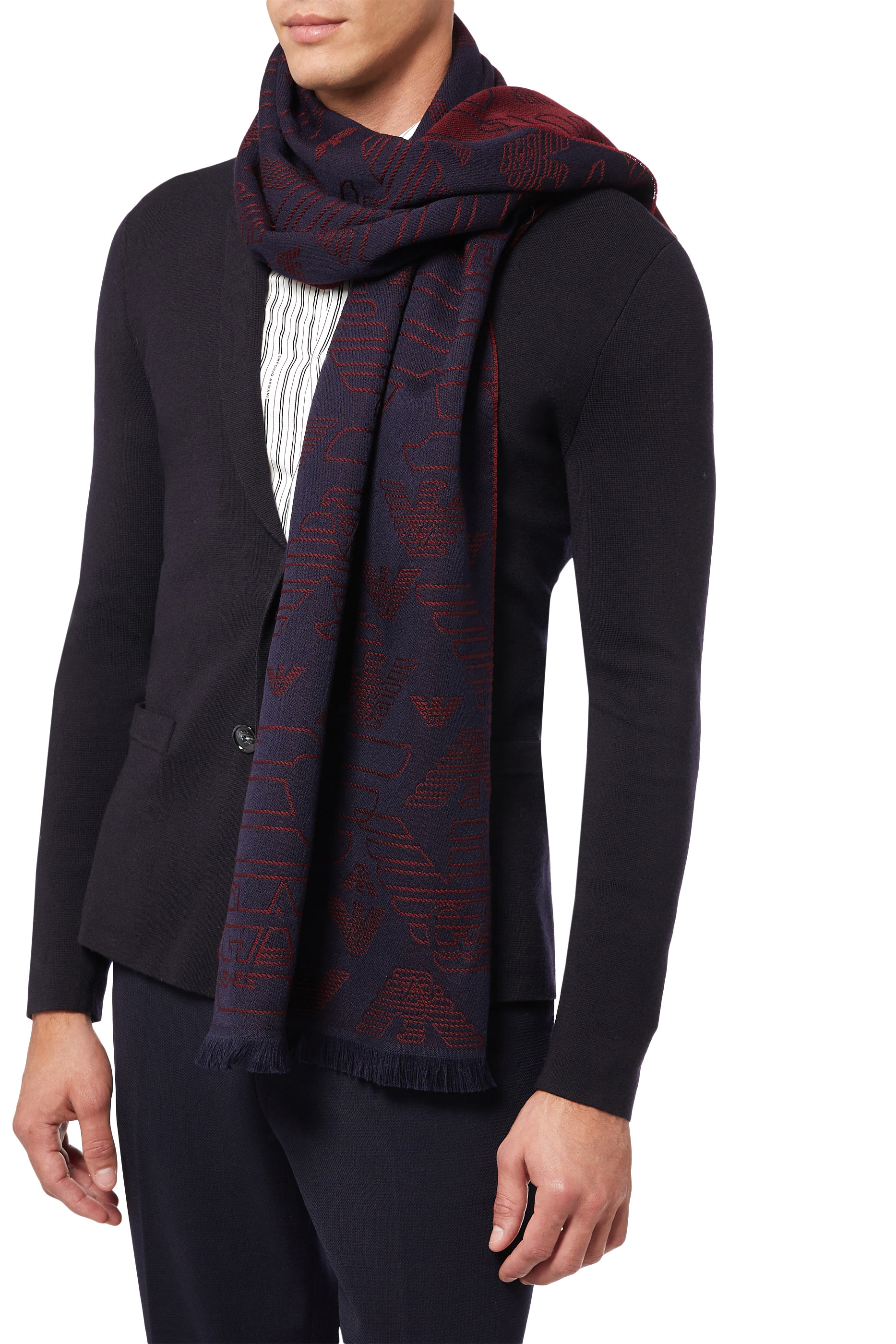 EA Macro Logo Wool Scarf