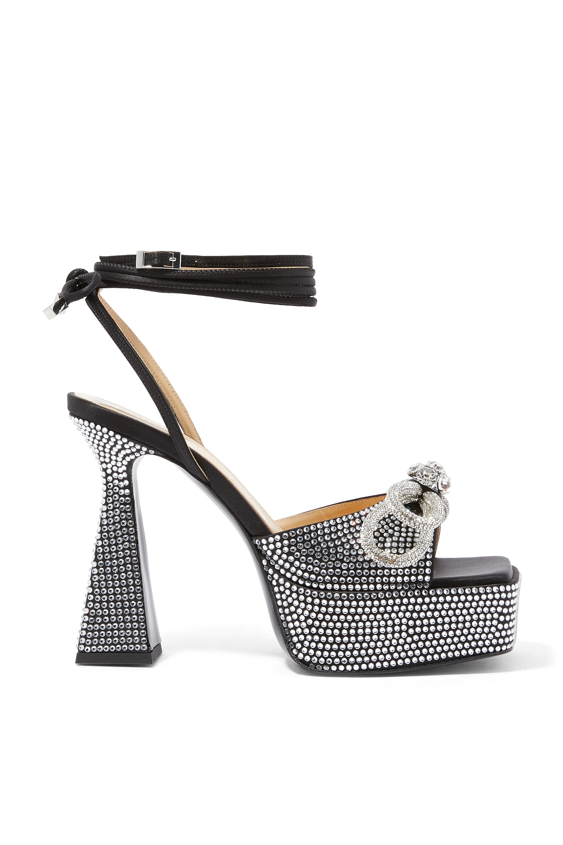 Double Bow 140 Crystal Platform Sandals