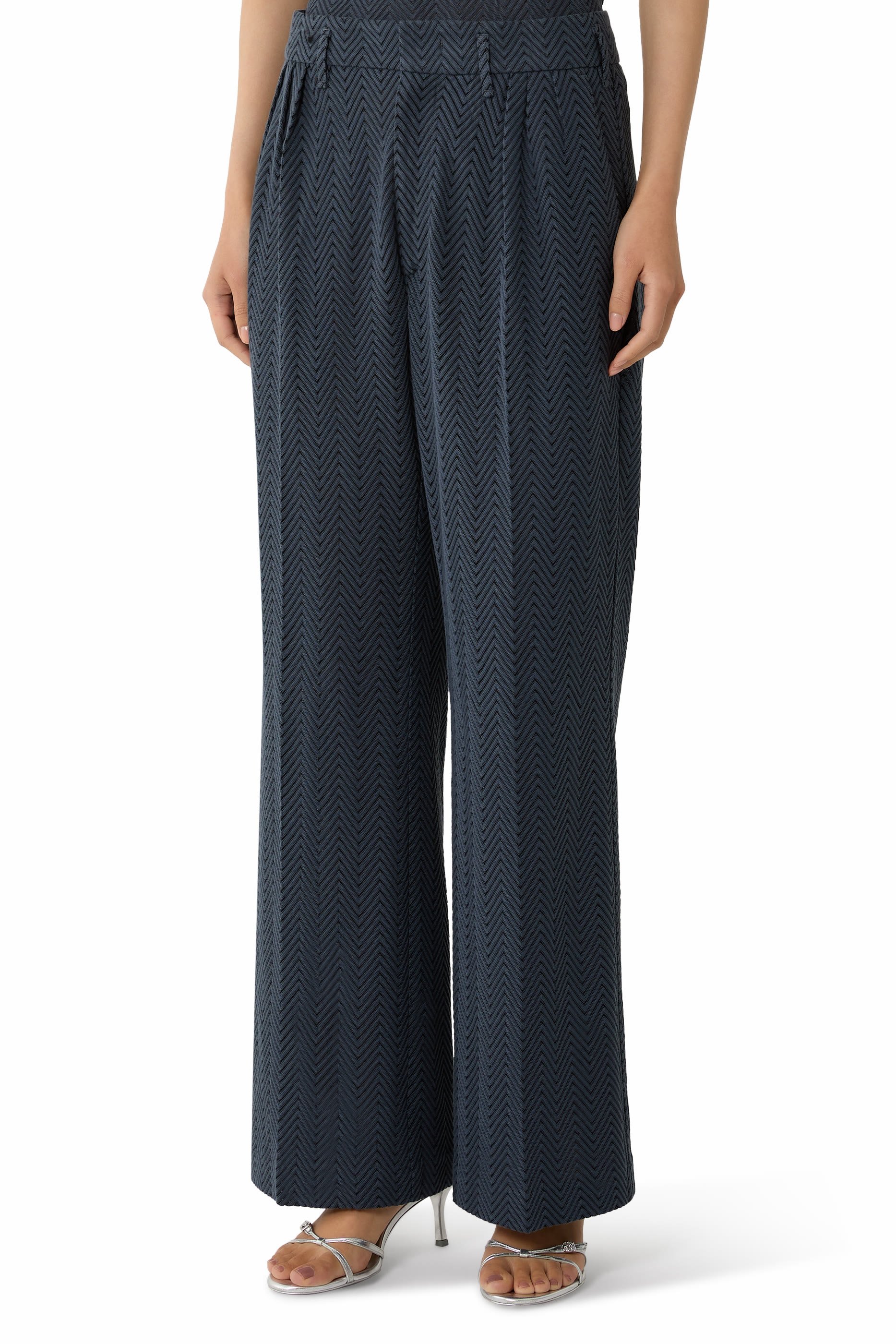 Zigzag Pattern Tailored Pants