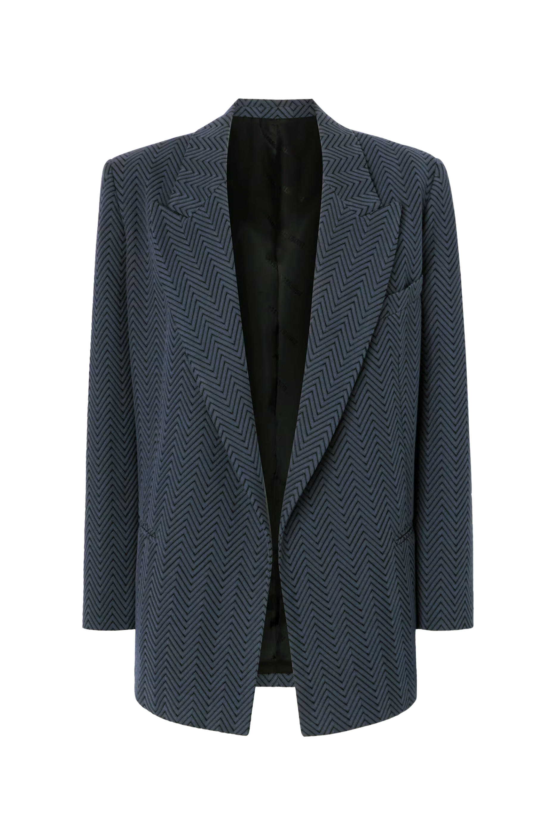 Zigzag Pattern Single-Breasted Blazer