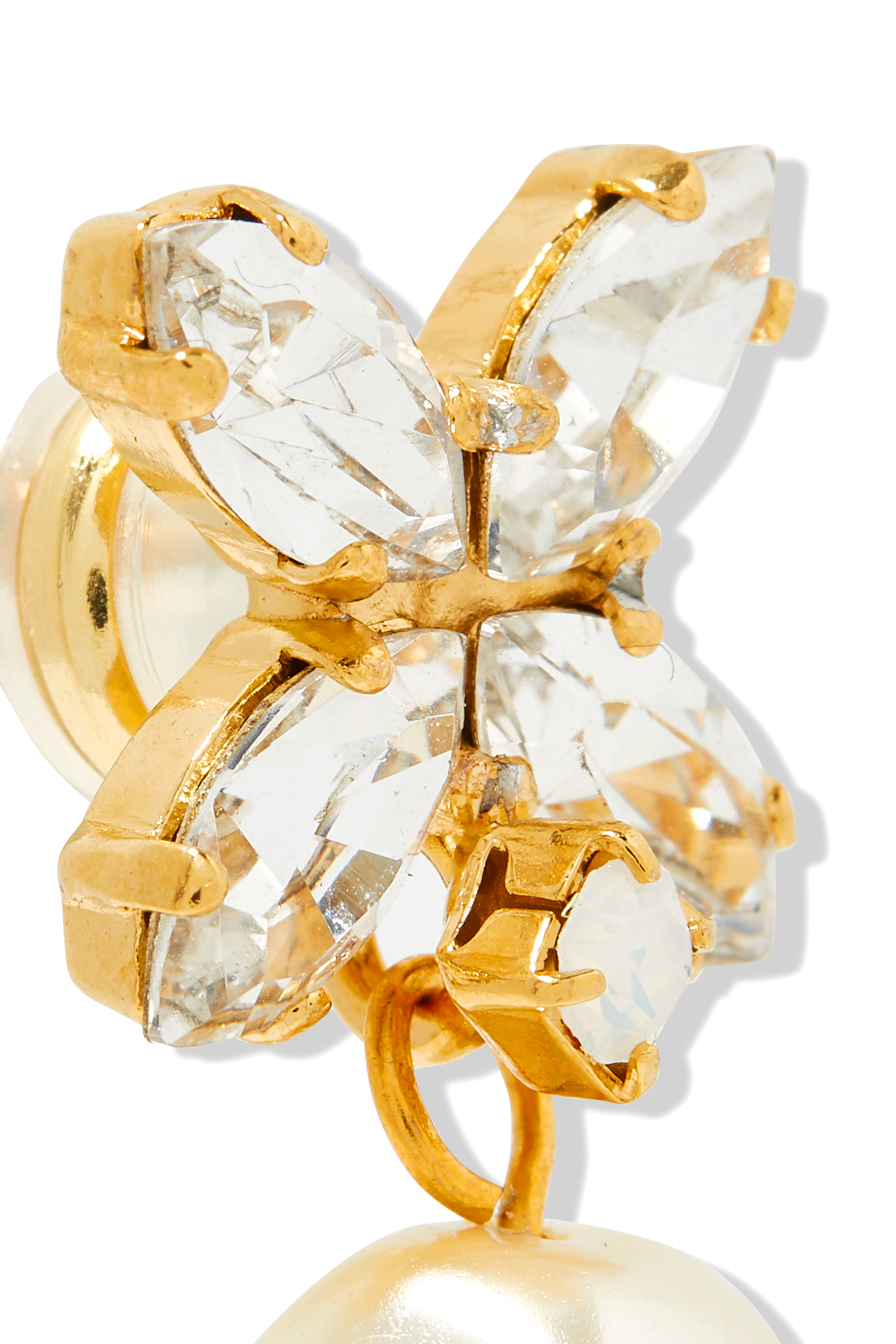 Honey Bee Earrings Crystal Pearl