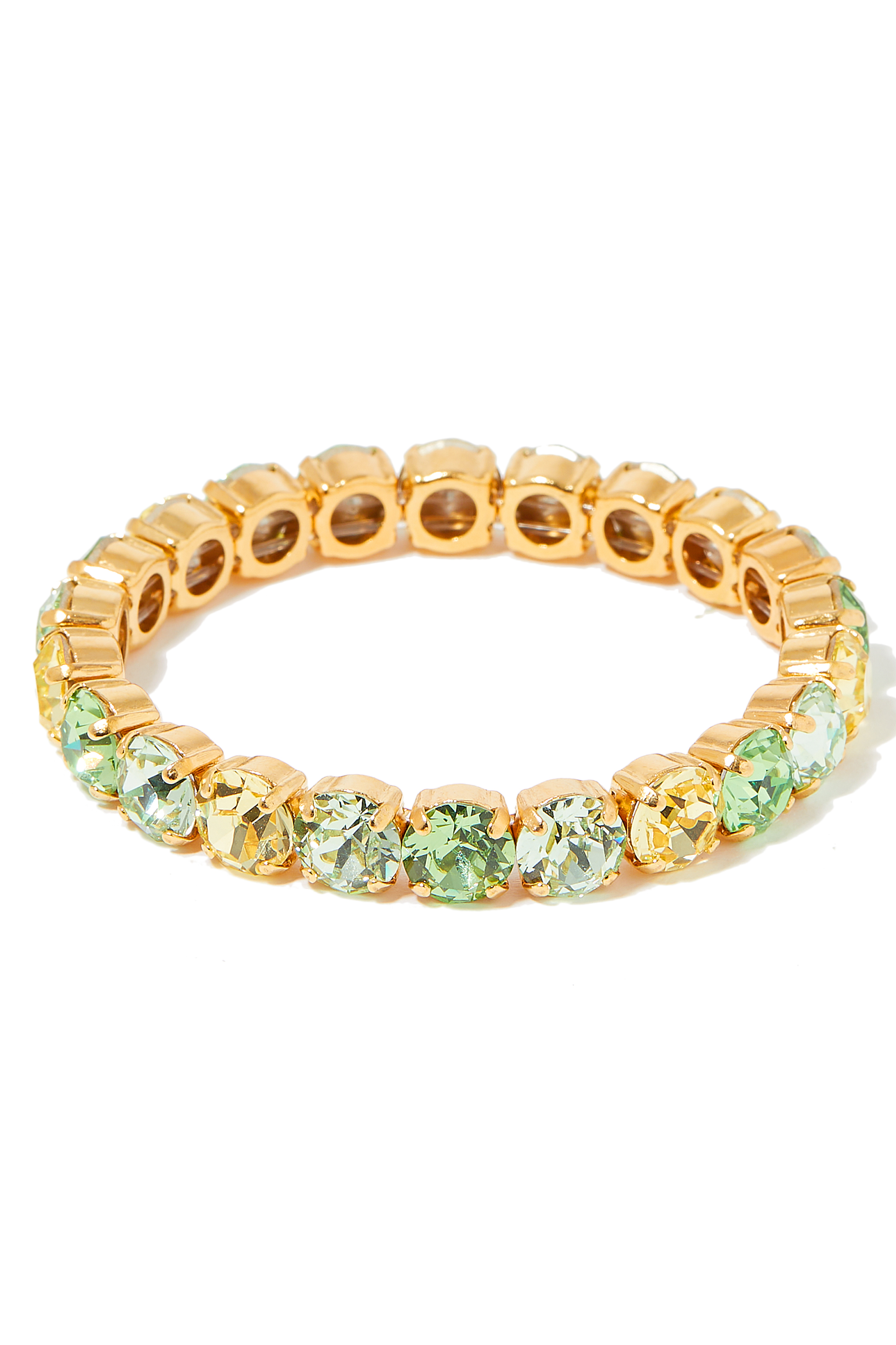 Gia Stretch Bracelet, 18k Gold Plated Brass & Swarovski Crystals