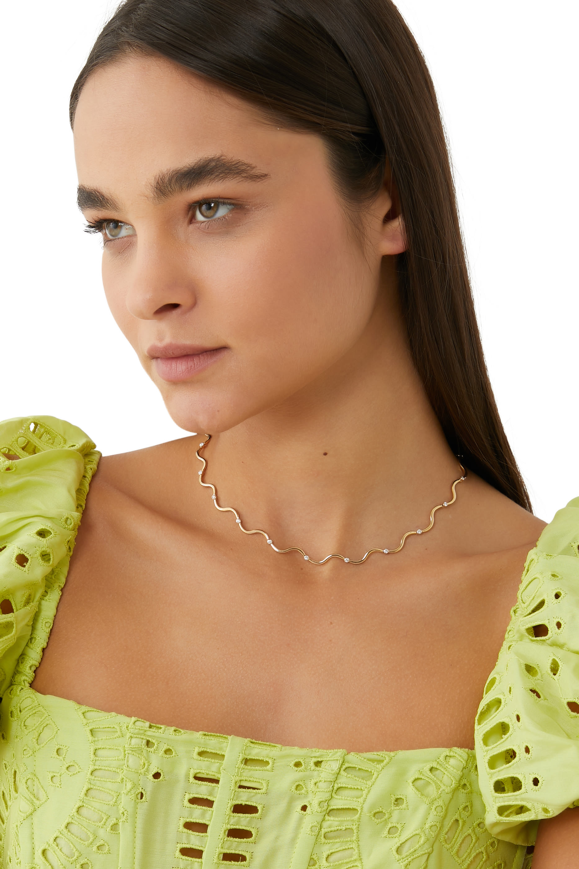 Wave Choker, 18k Yellow Gold