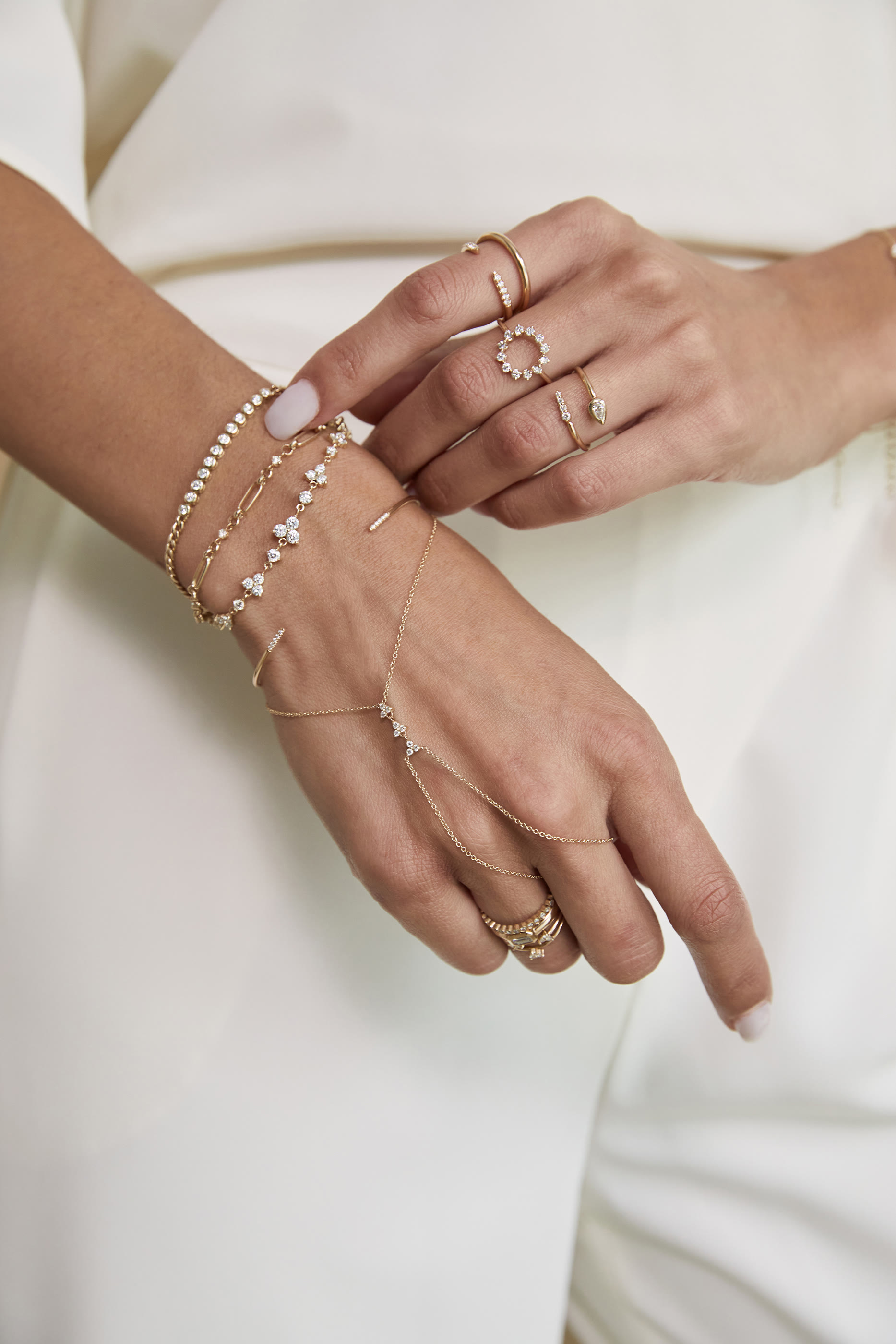 Medium Paperclip Rolo Chain Bracelet, 14K Yellow Gold & Diamonds