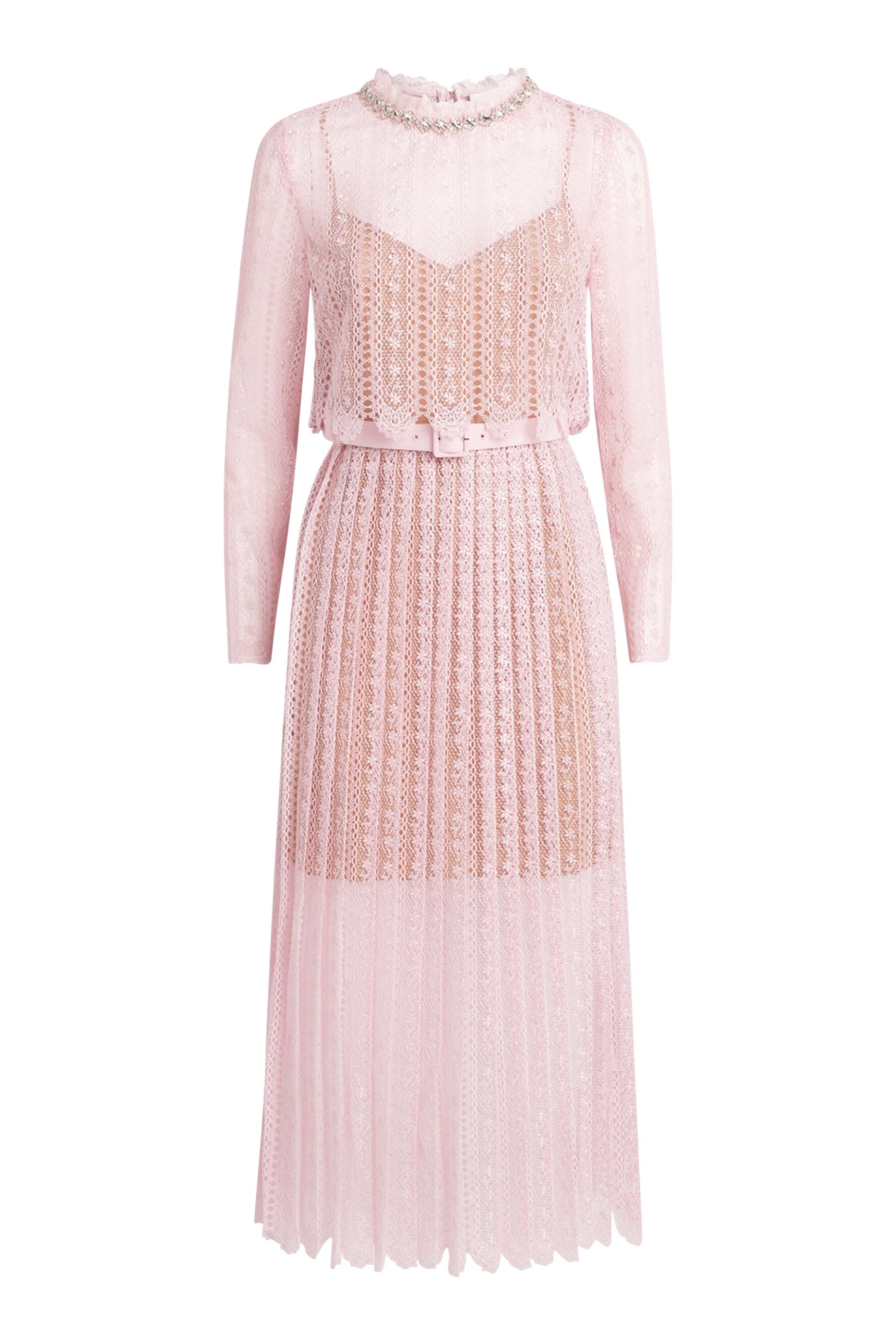 Organza Lace Midi Dress 