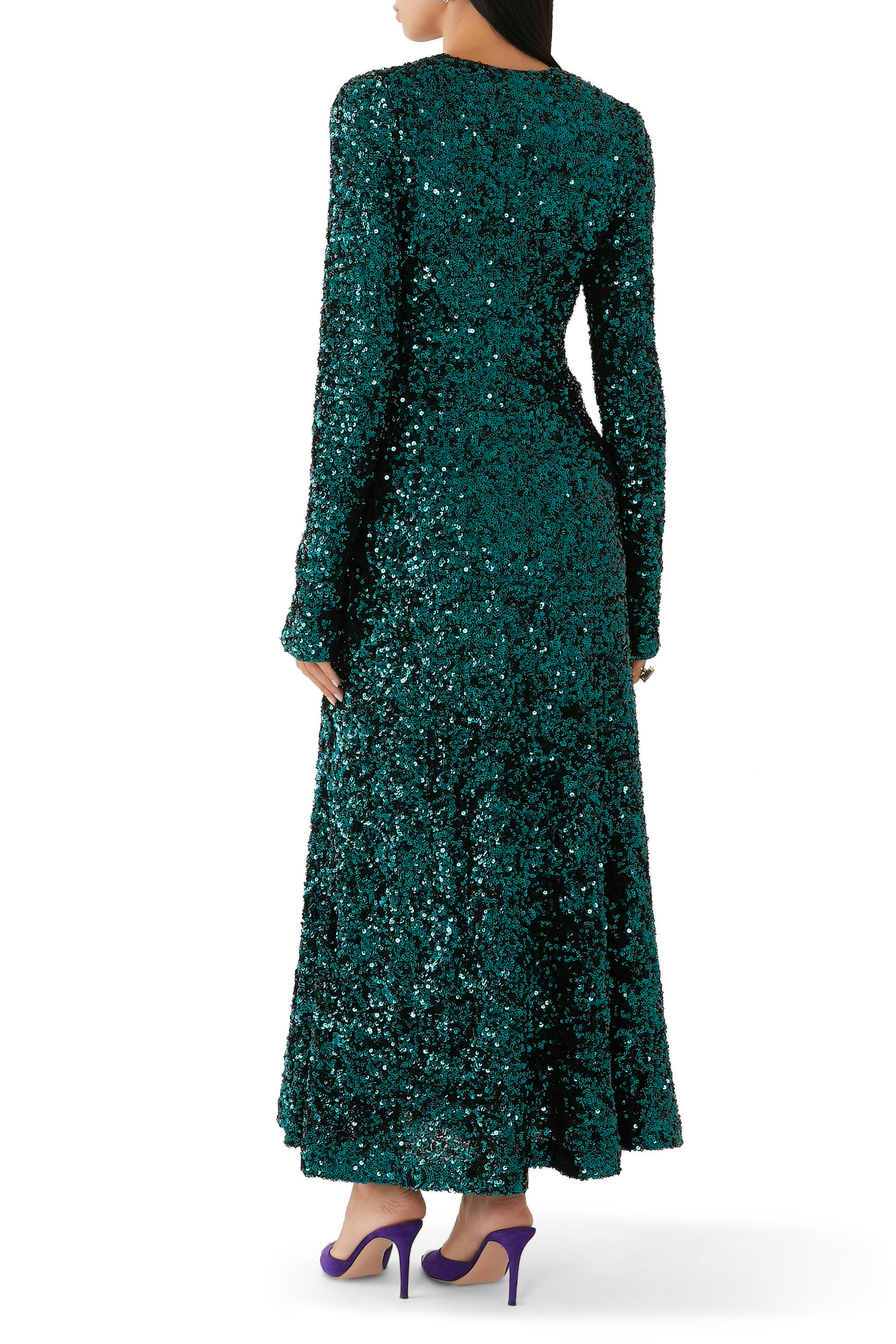 Sequin Midi Slit Dress