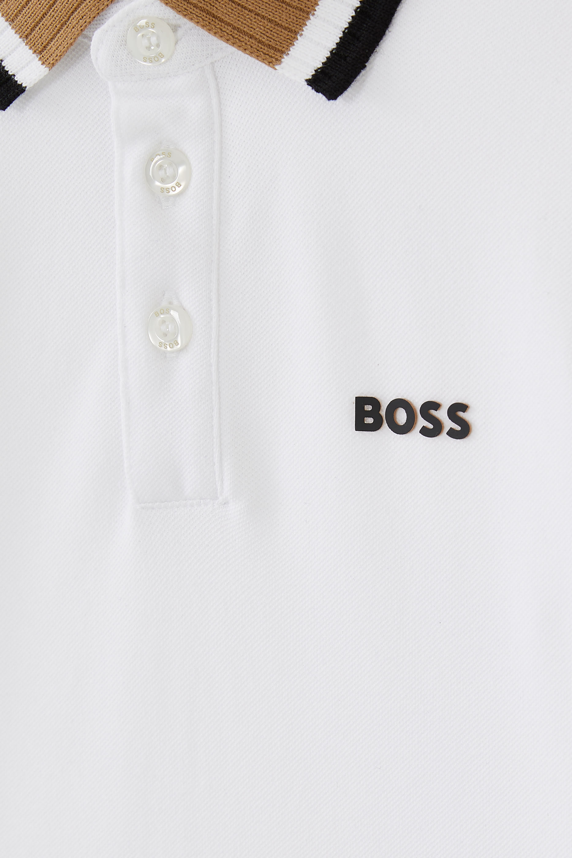 Kids White Logo Polo Shirt