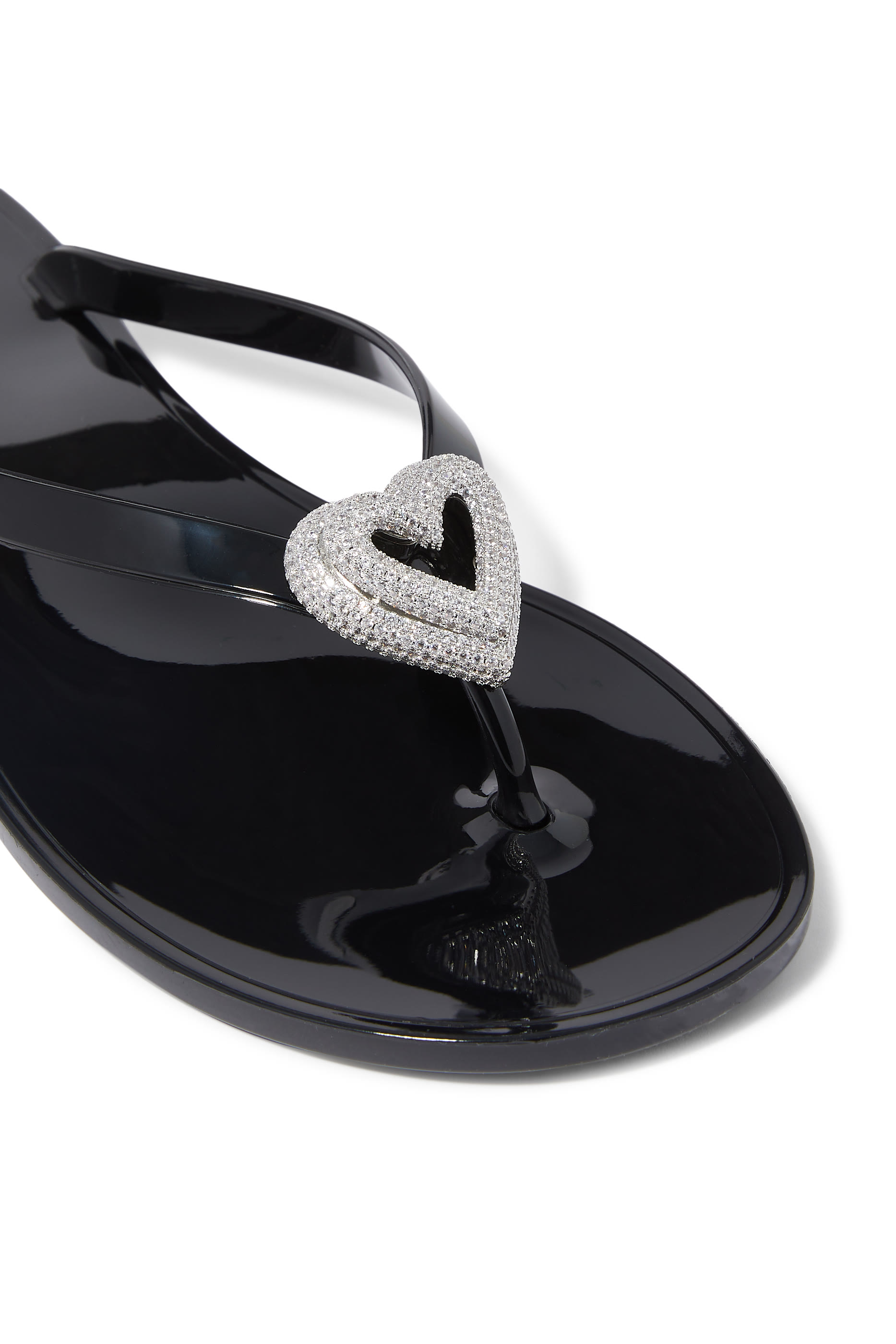 Double Heart Thong Flip Flops