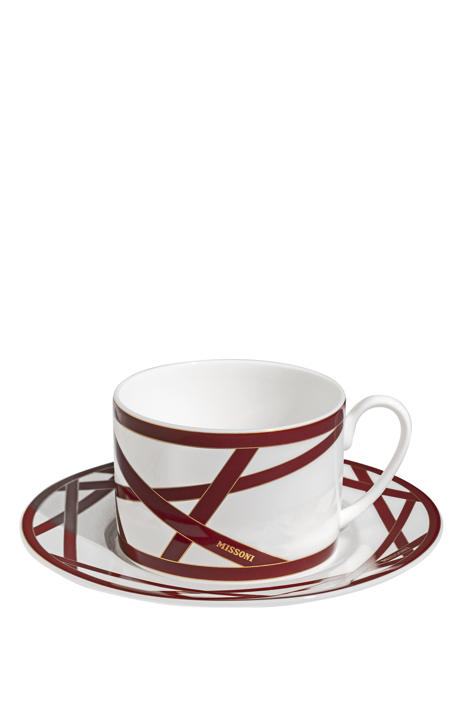 Nastri Bordeaux Tea Cup and Saucer