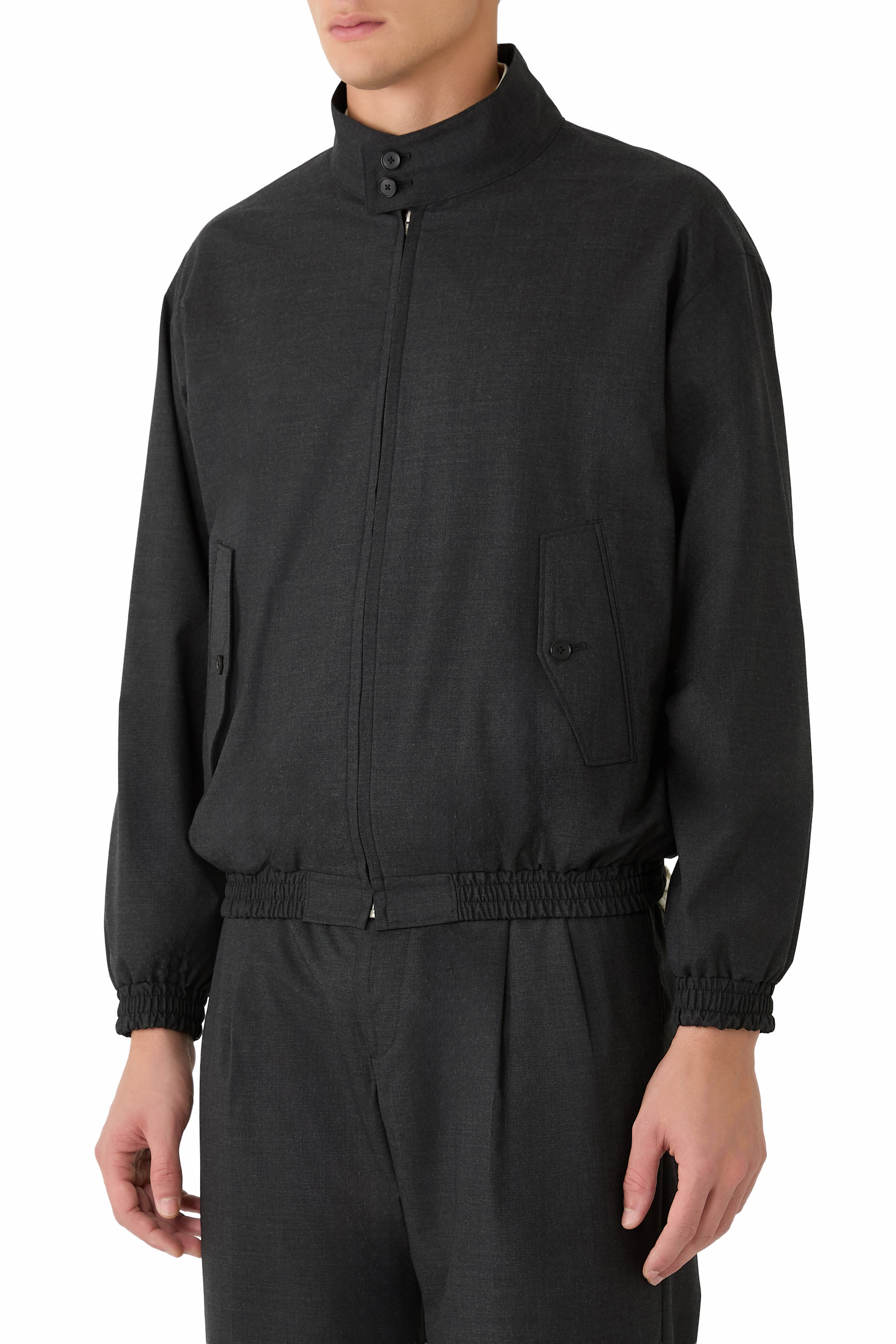 Ultra Fine Tropical Wool Zip Blouson