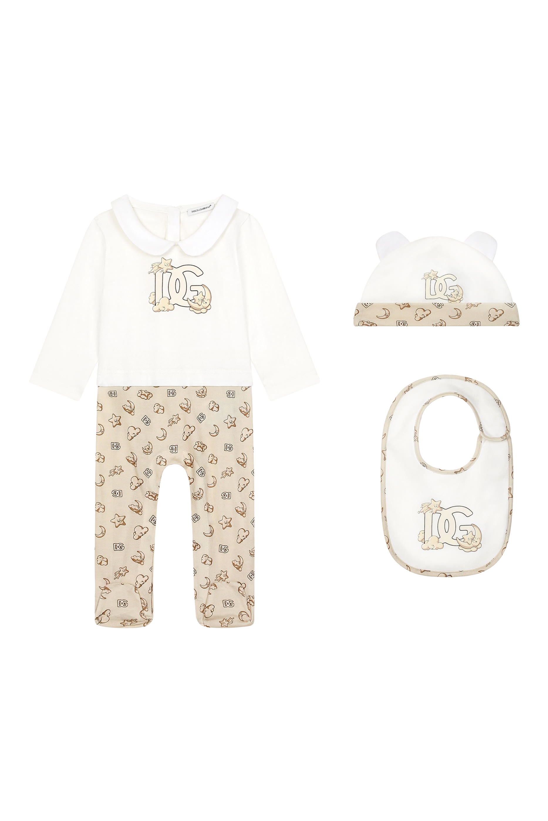 Kids Moon & Star Print Bodysuit, Set of 3