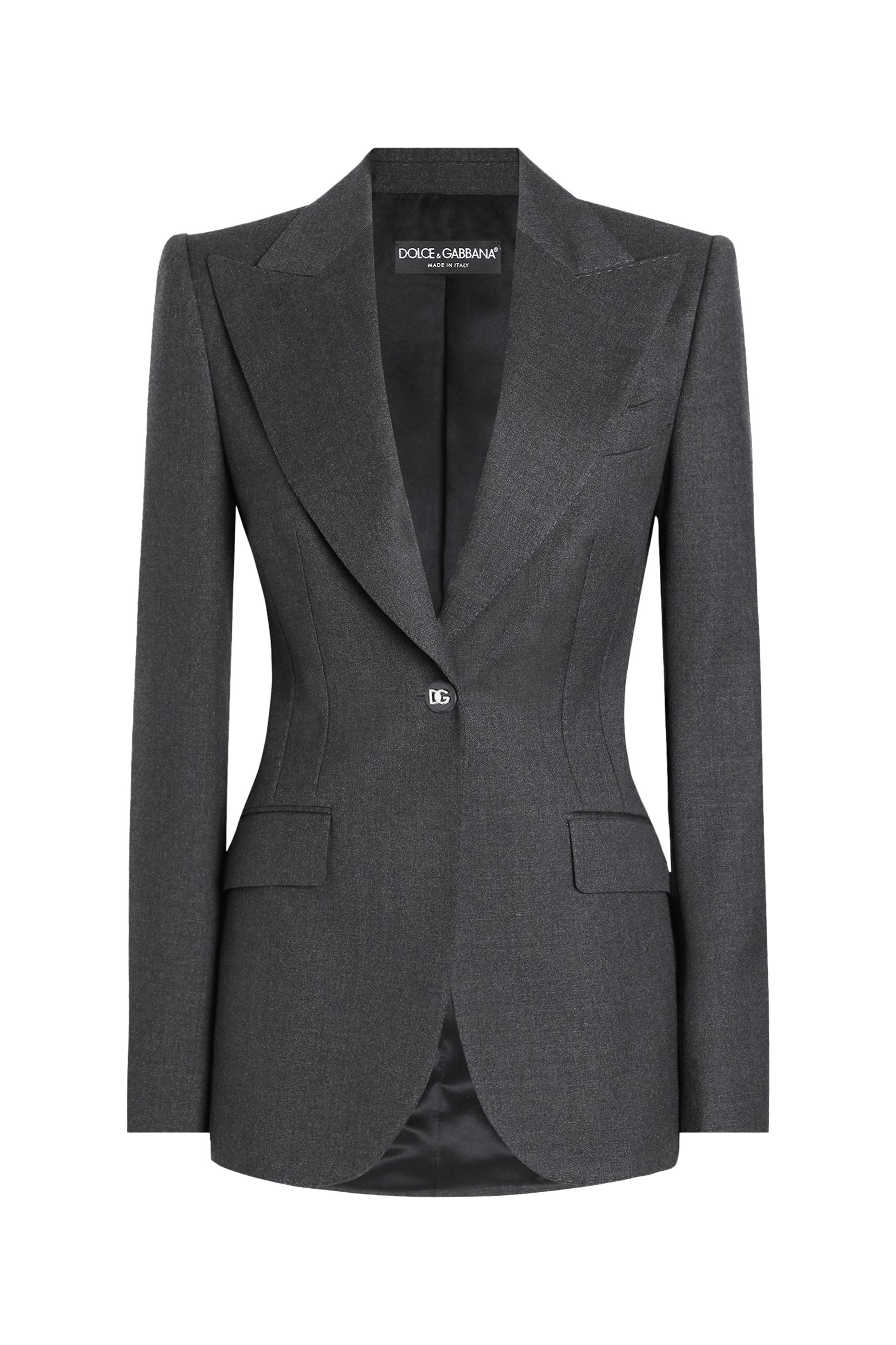 Single-Breasted Woolen Turlington Blazer
