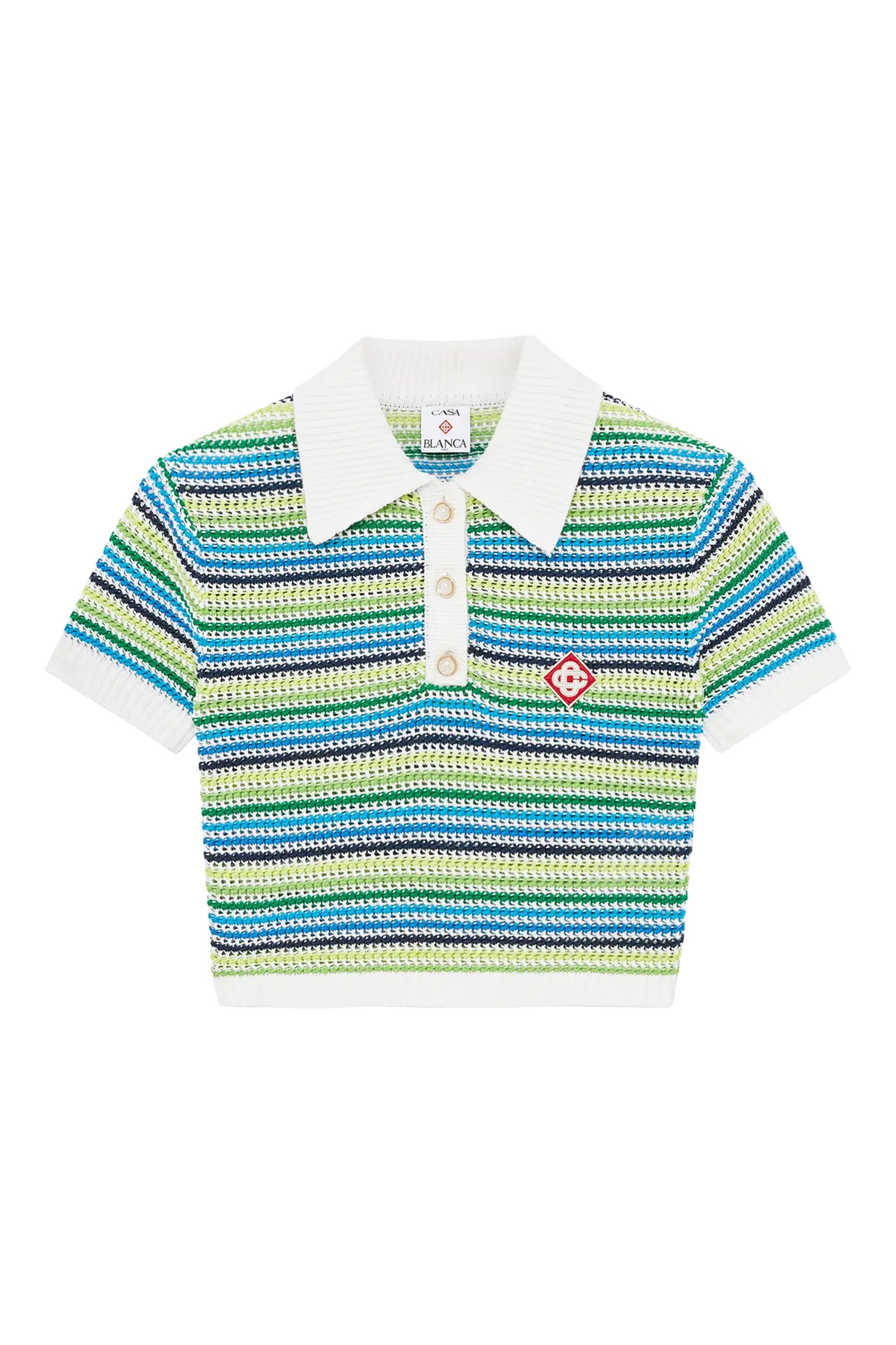 Stripe Short Sleeve Polo Shirt 