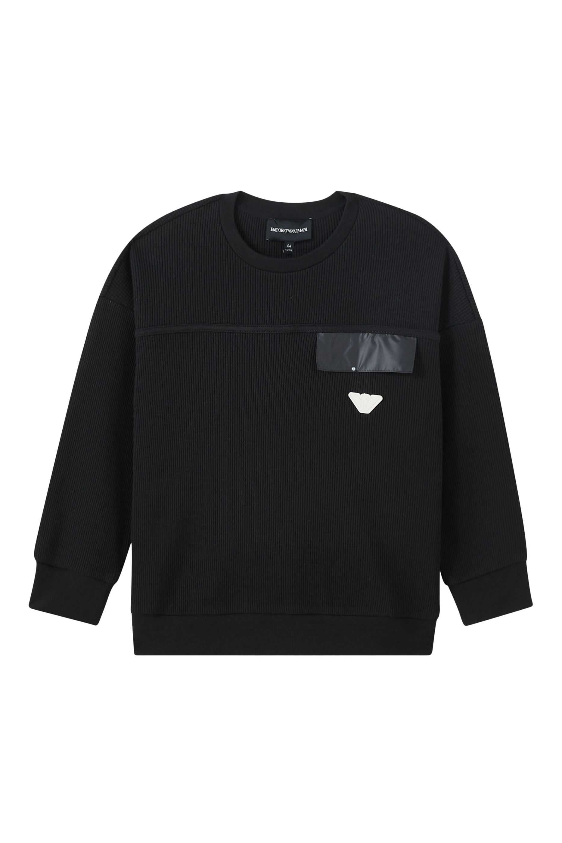 Kids Eagle Patch Waffle Sweatshirt