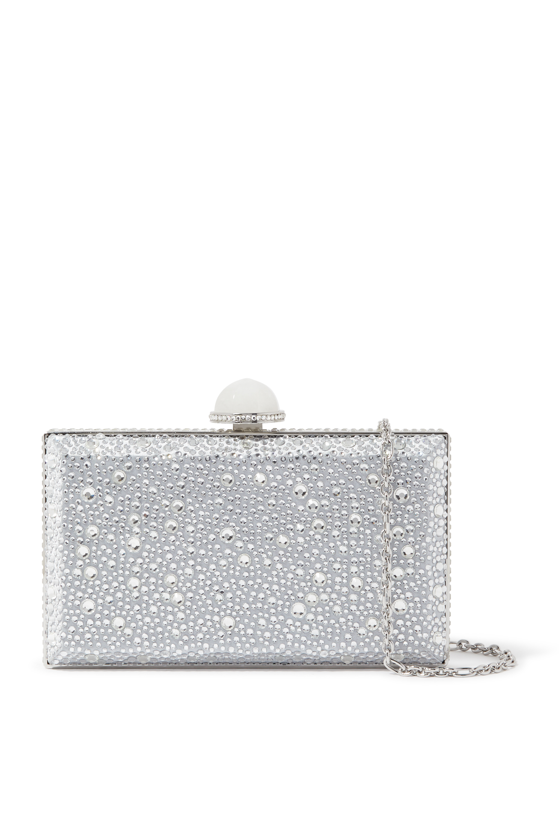 Skylar Crystal Caviar Rhine Clutch