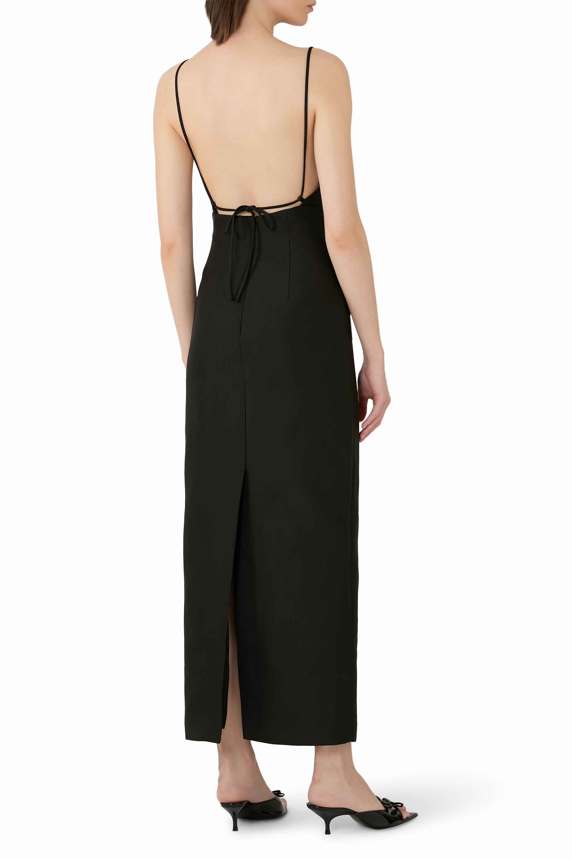 Otis Draped High-Neck Midi Dress