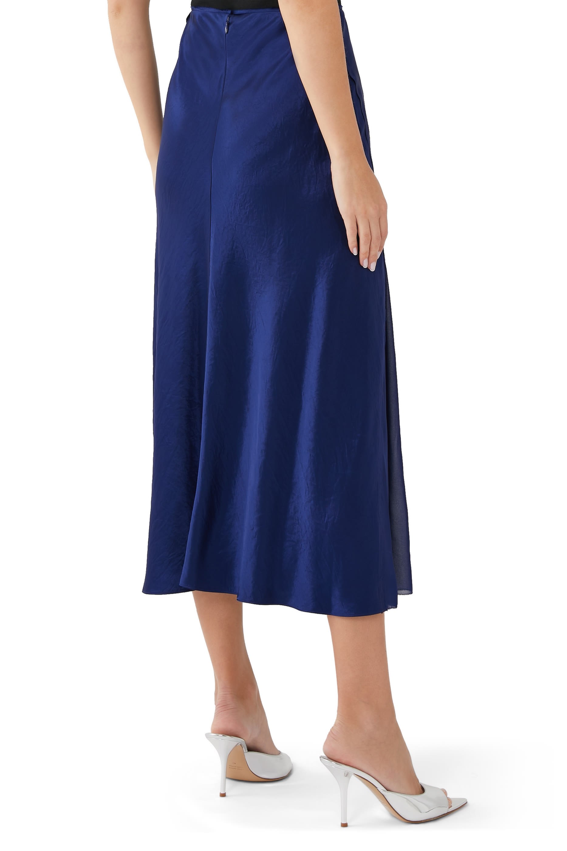 Sheer Paneled Slip Skirt