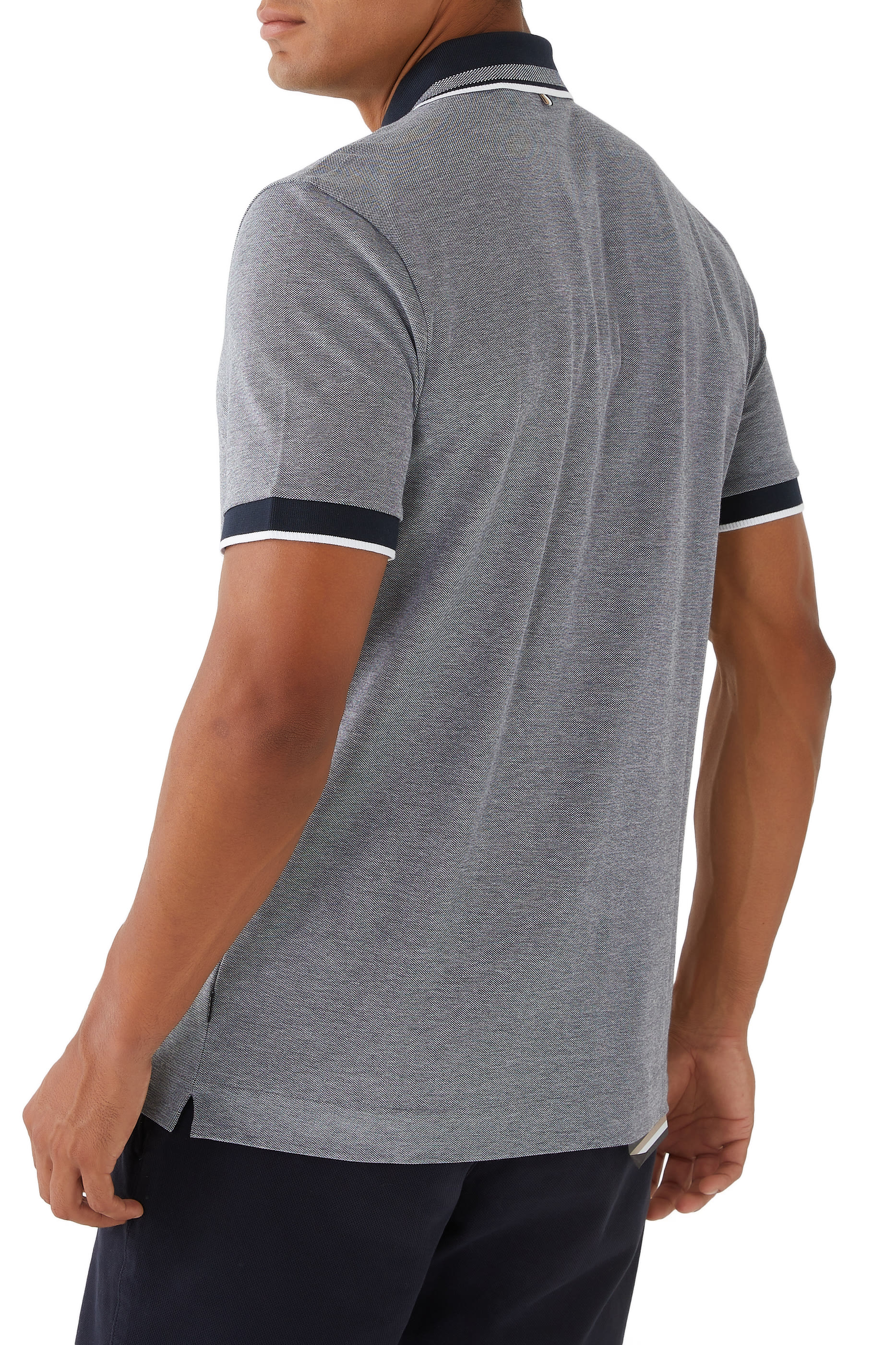 Oxford Cotton Piqué Polo Shirt with Logo Detail
