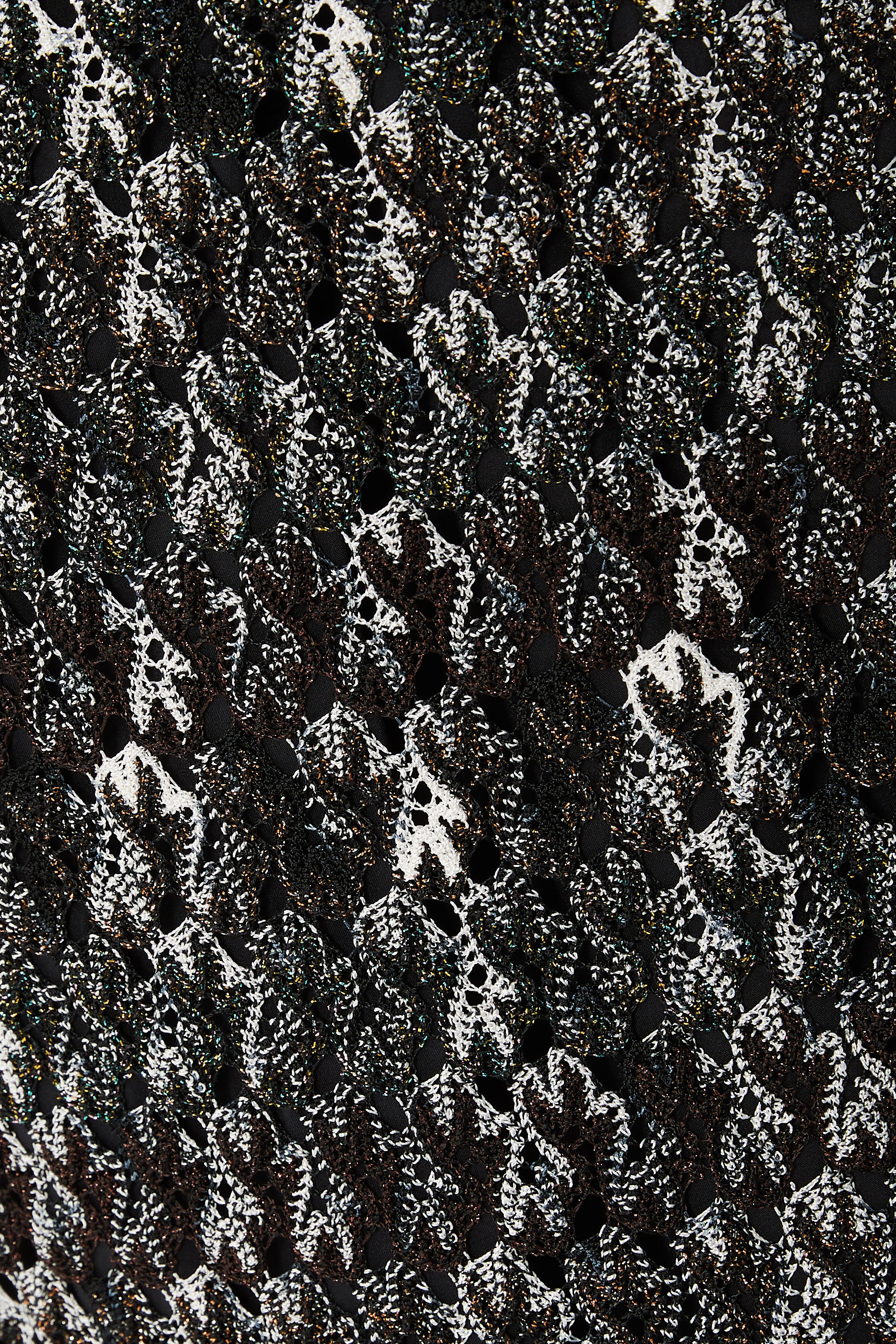 Striped Lace Raschel Lurex Long Skirt