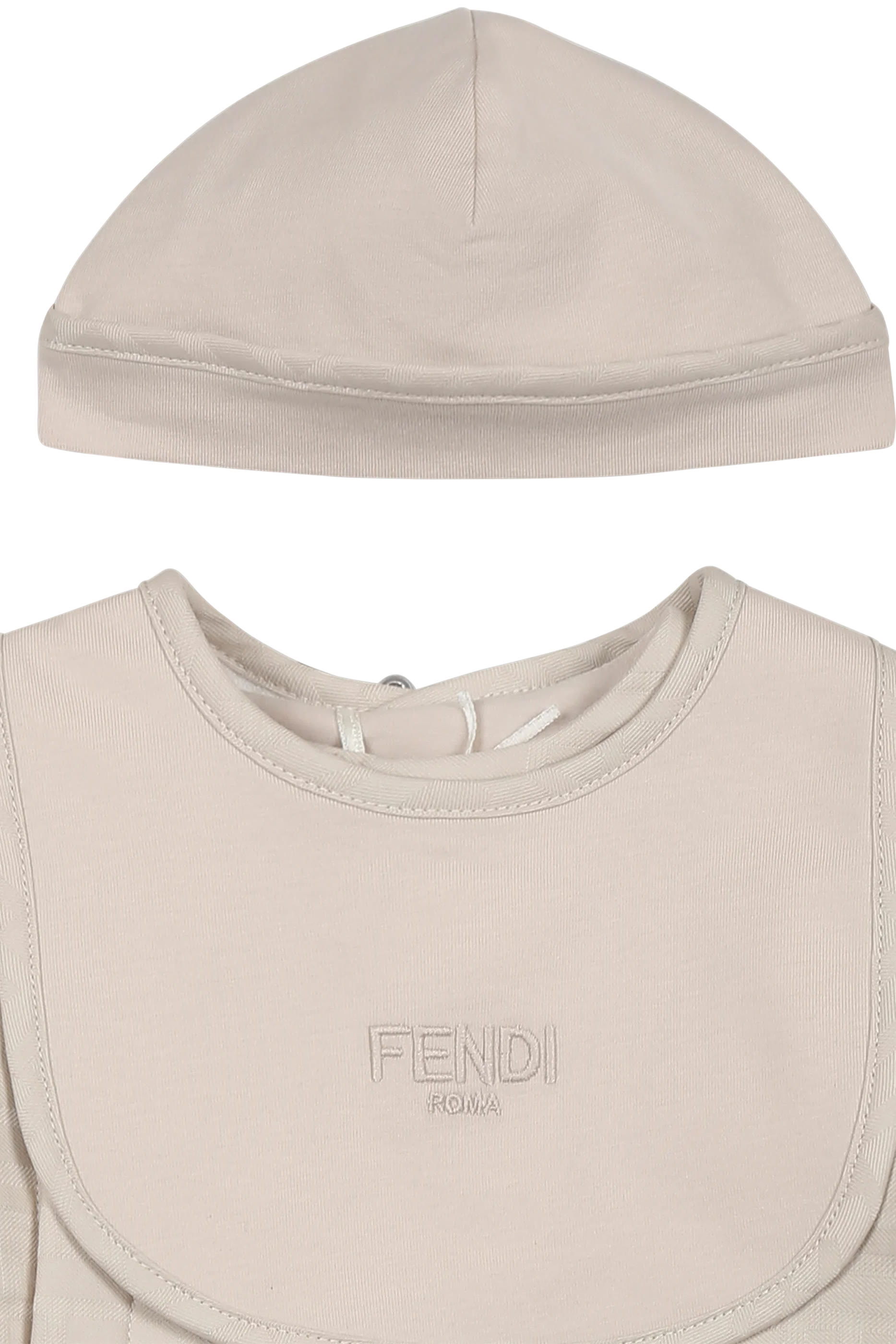Kids Cotton Bodysuit, Bib and Hat Set