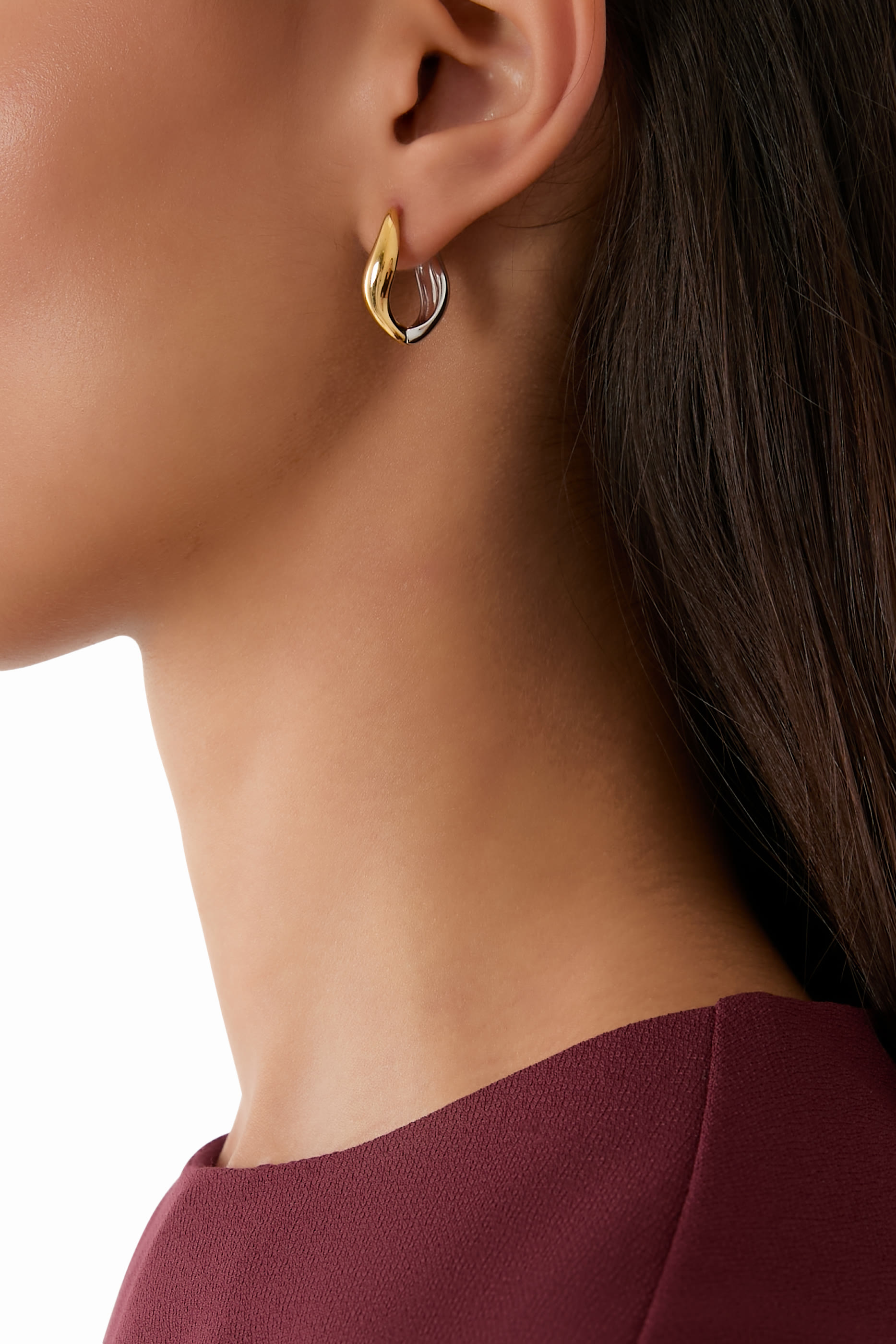 Savi Signature Small Hoop Earrings,  18ct Recycled Gold Plating & Rhodium Plating on Brass