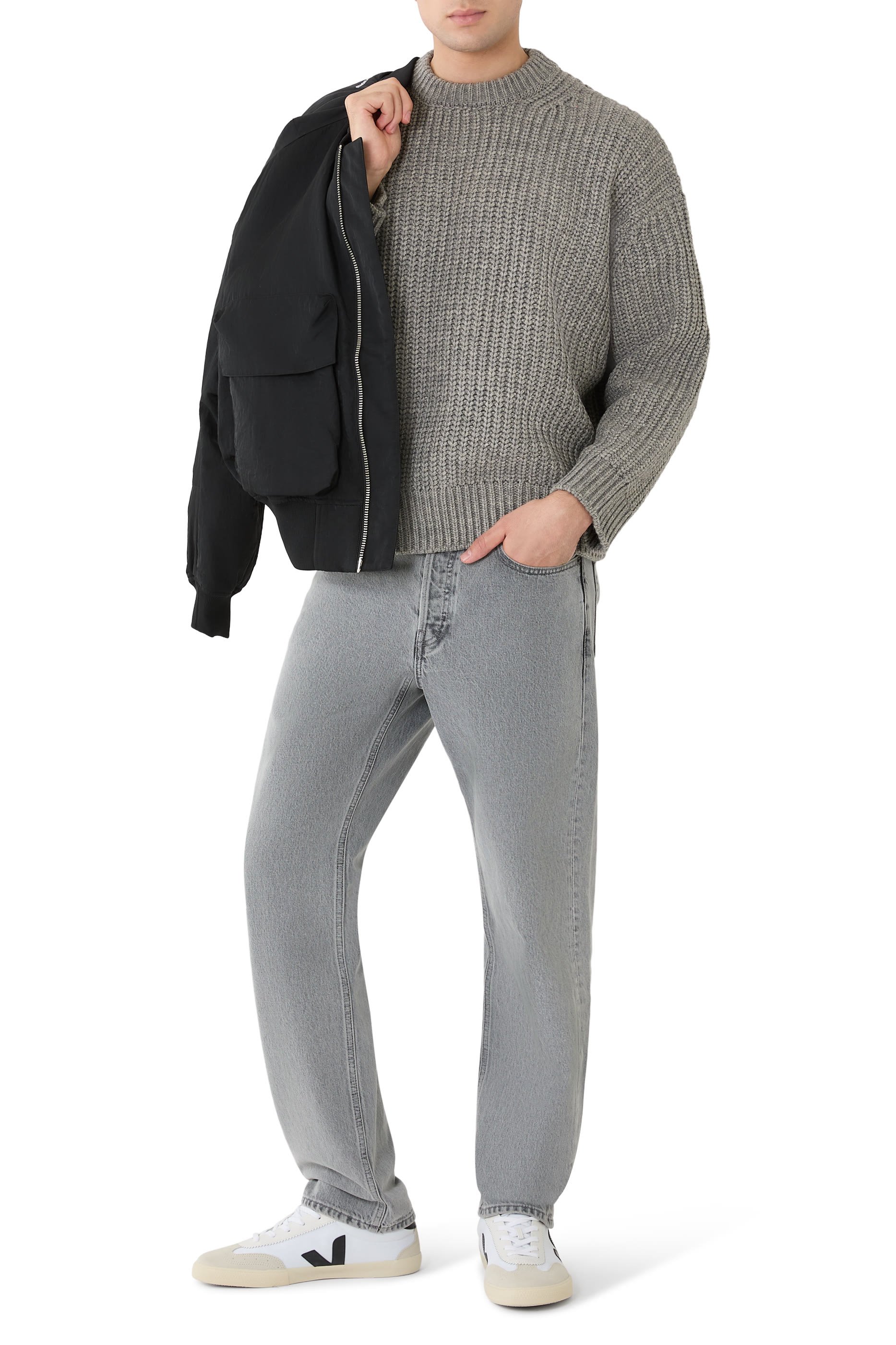 Chunky Rib Knit Crewneck 