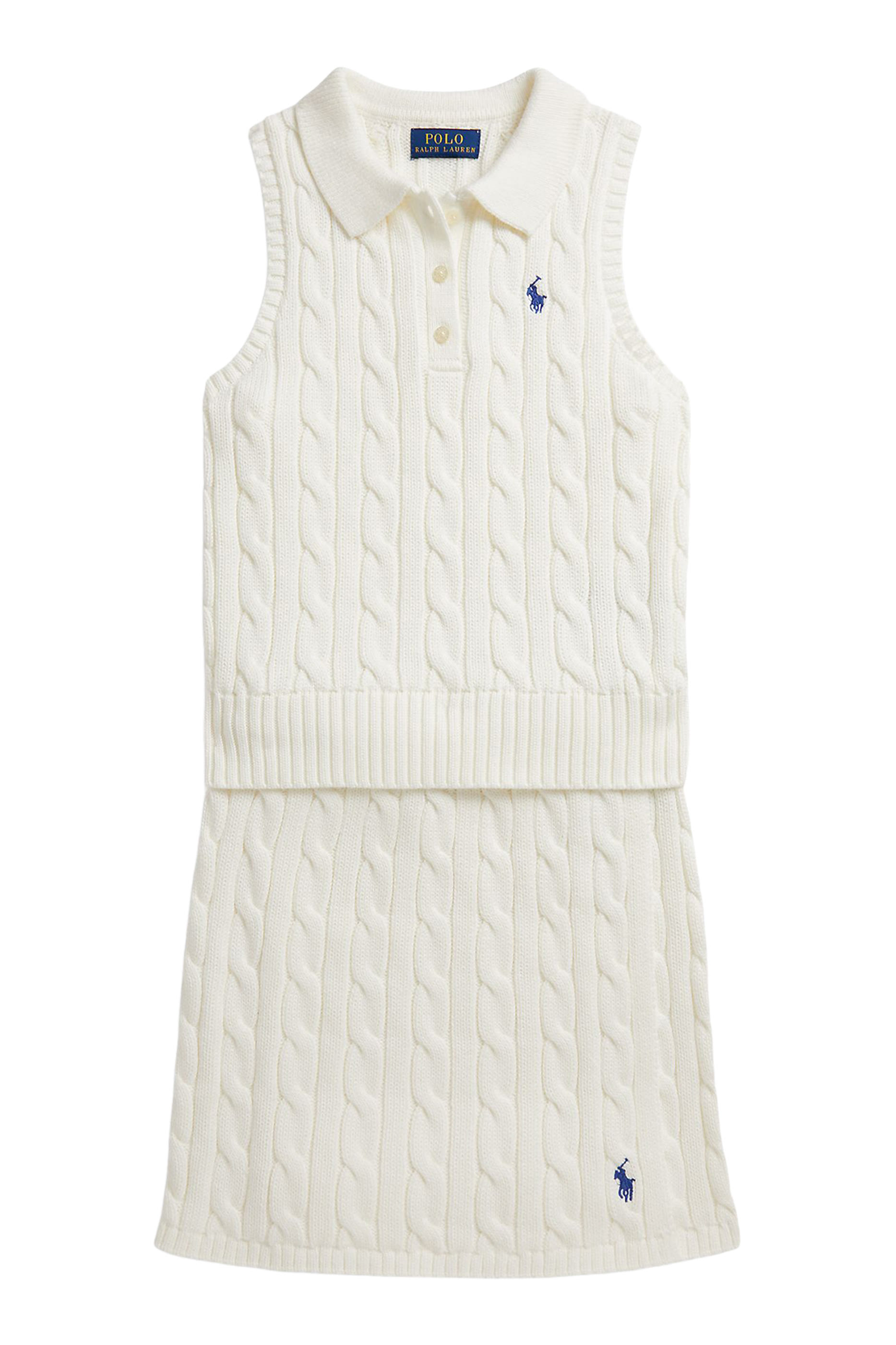Kids  Cotton Polo Jumper & Faux-Wrap Skirt