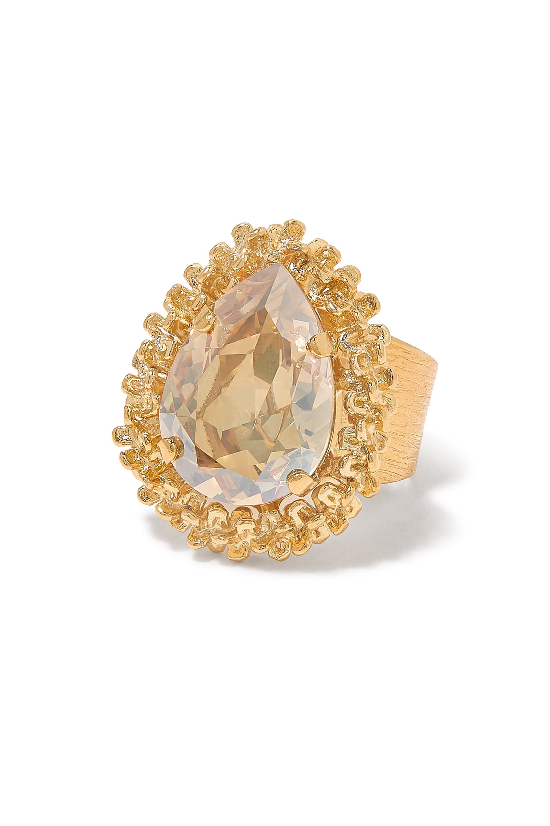  Classic Gemma Ring, 18K Gold-Plated Brass