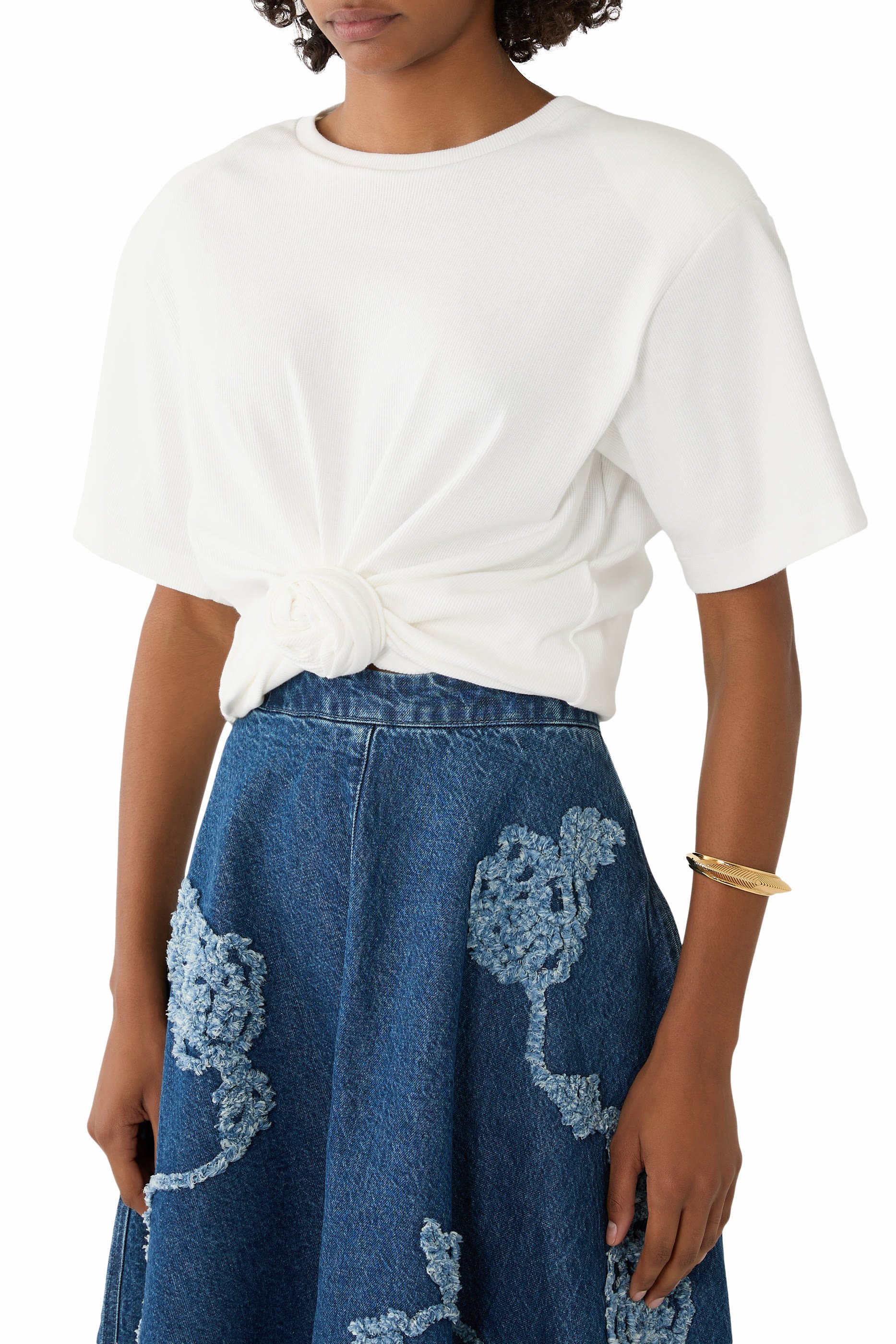 Knotted Ribbed T-Shirt