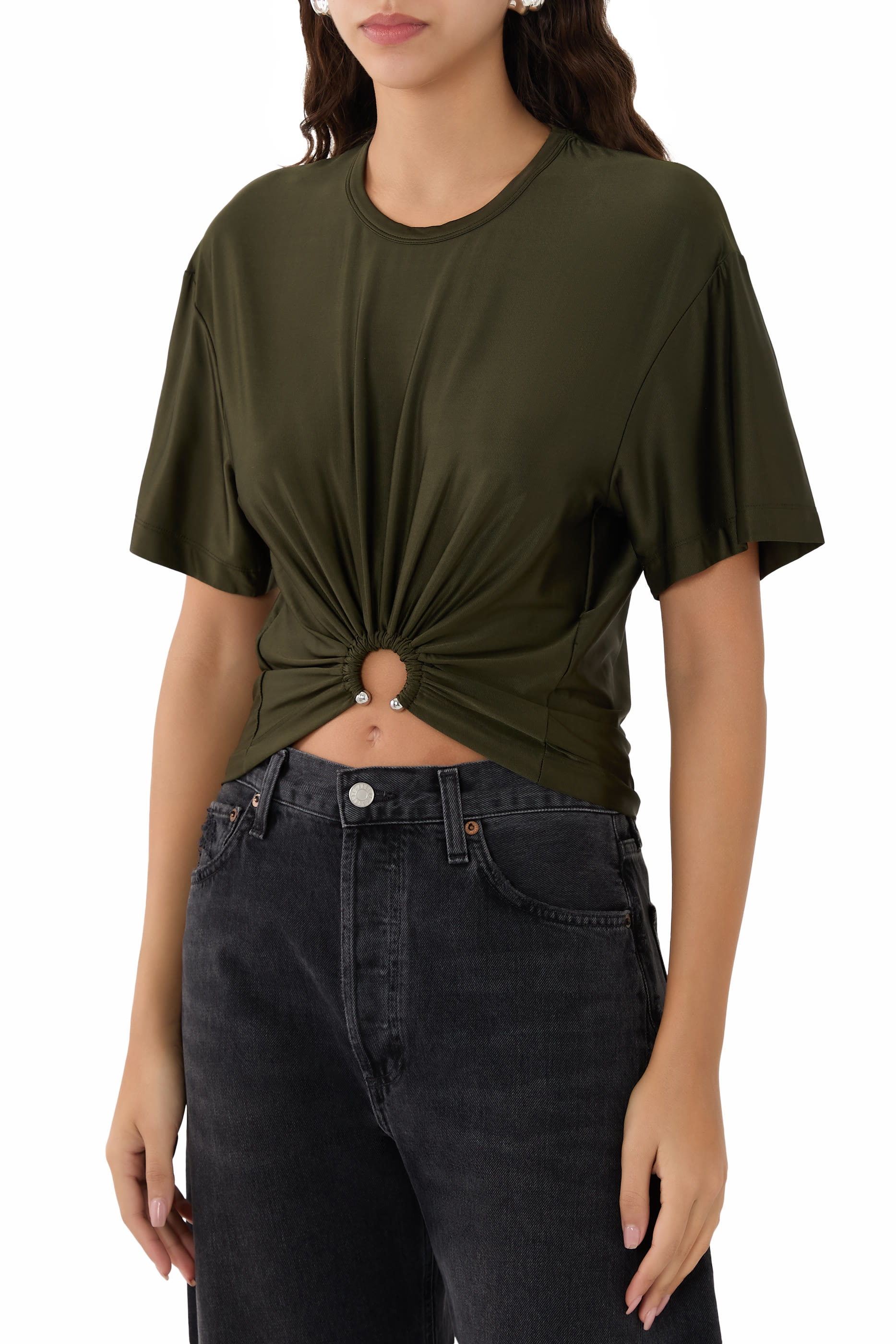 Cropped T-Shirt in Jersey
