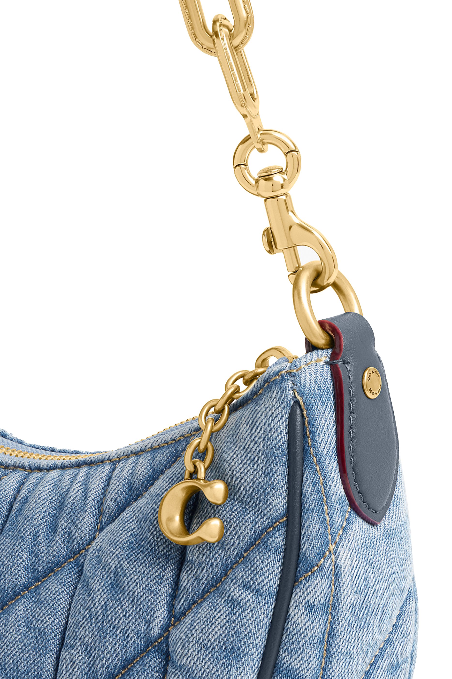 Mira Denim Shoulder Bag with Quilting