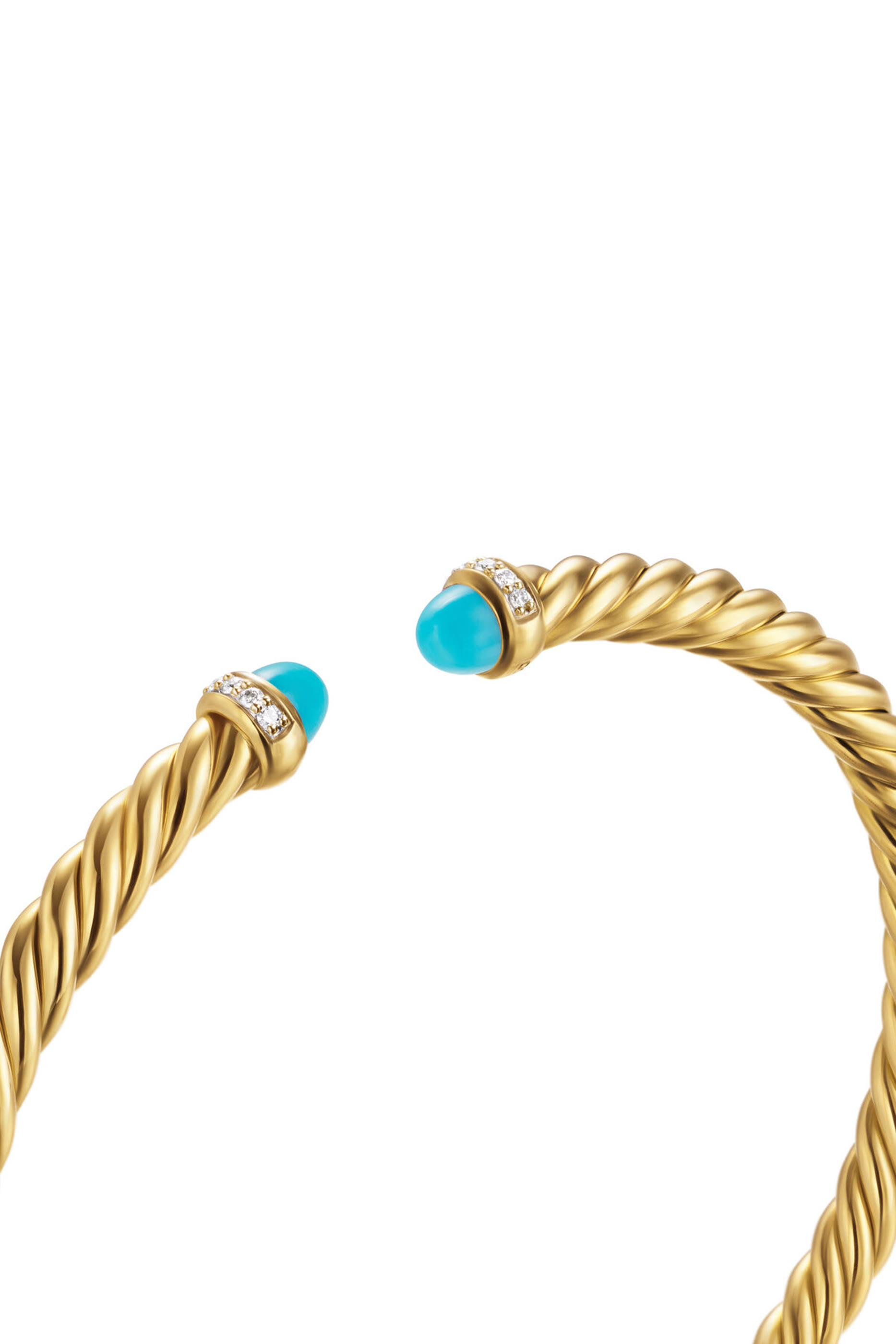 Cablespira® Flex Bracelet, 18K Yellow Gold with Turquoise & Diamonds