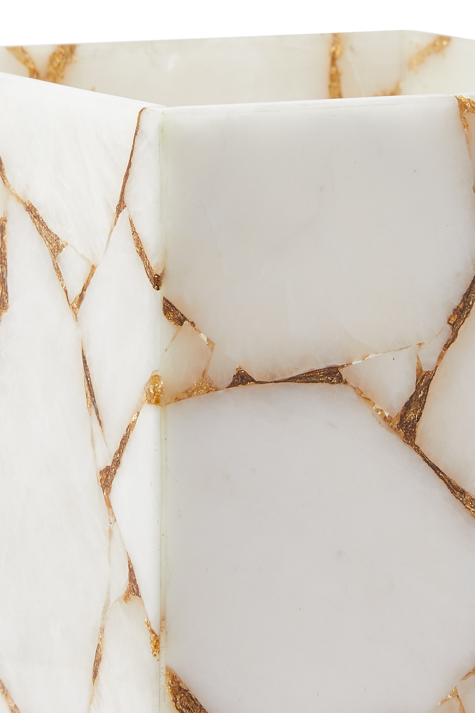 Taj Milk White Quartz Waste Basket