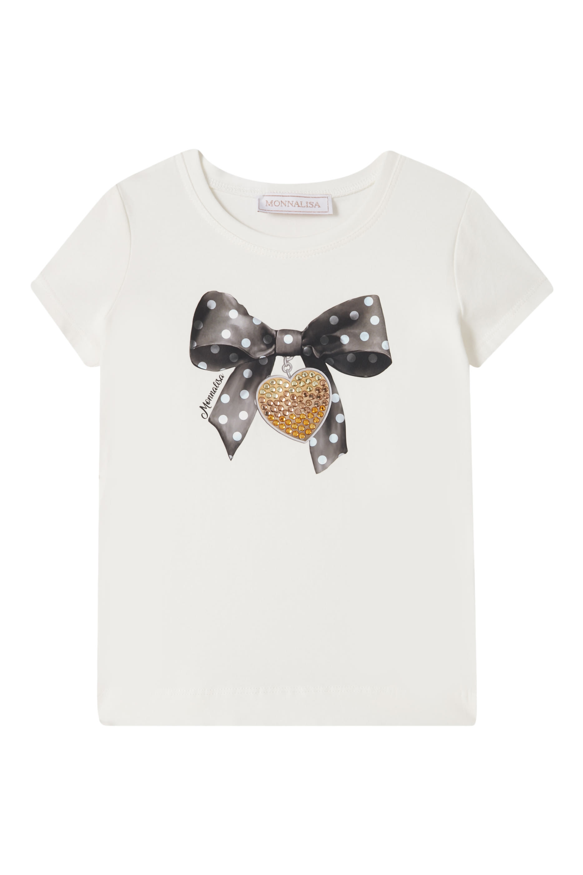 Kids Cotton Diamant&eacute; Bow T-Shirt