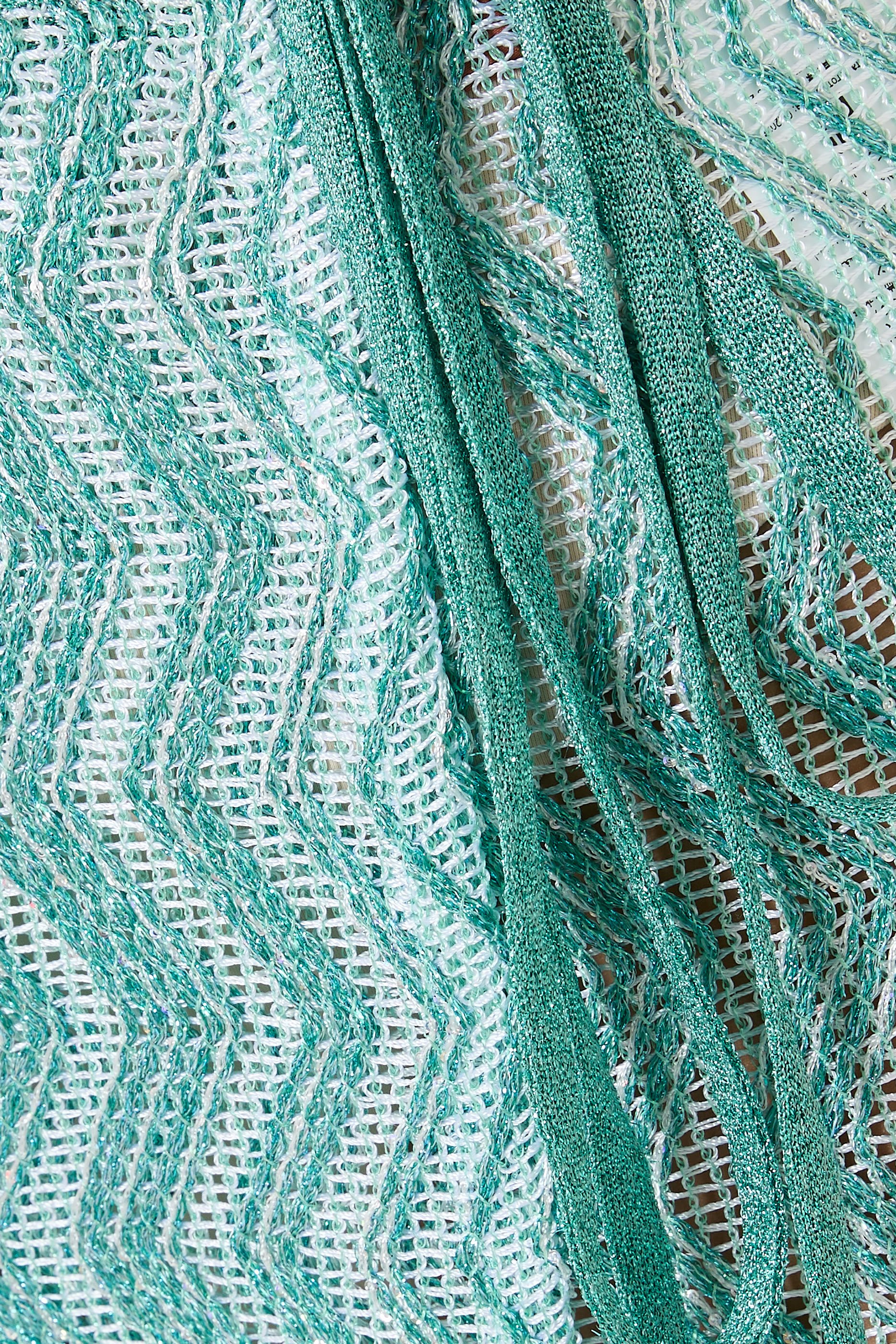  Zigzag Mesh Pareo Mini Skirt with Sequins