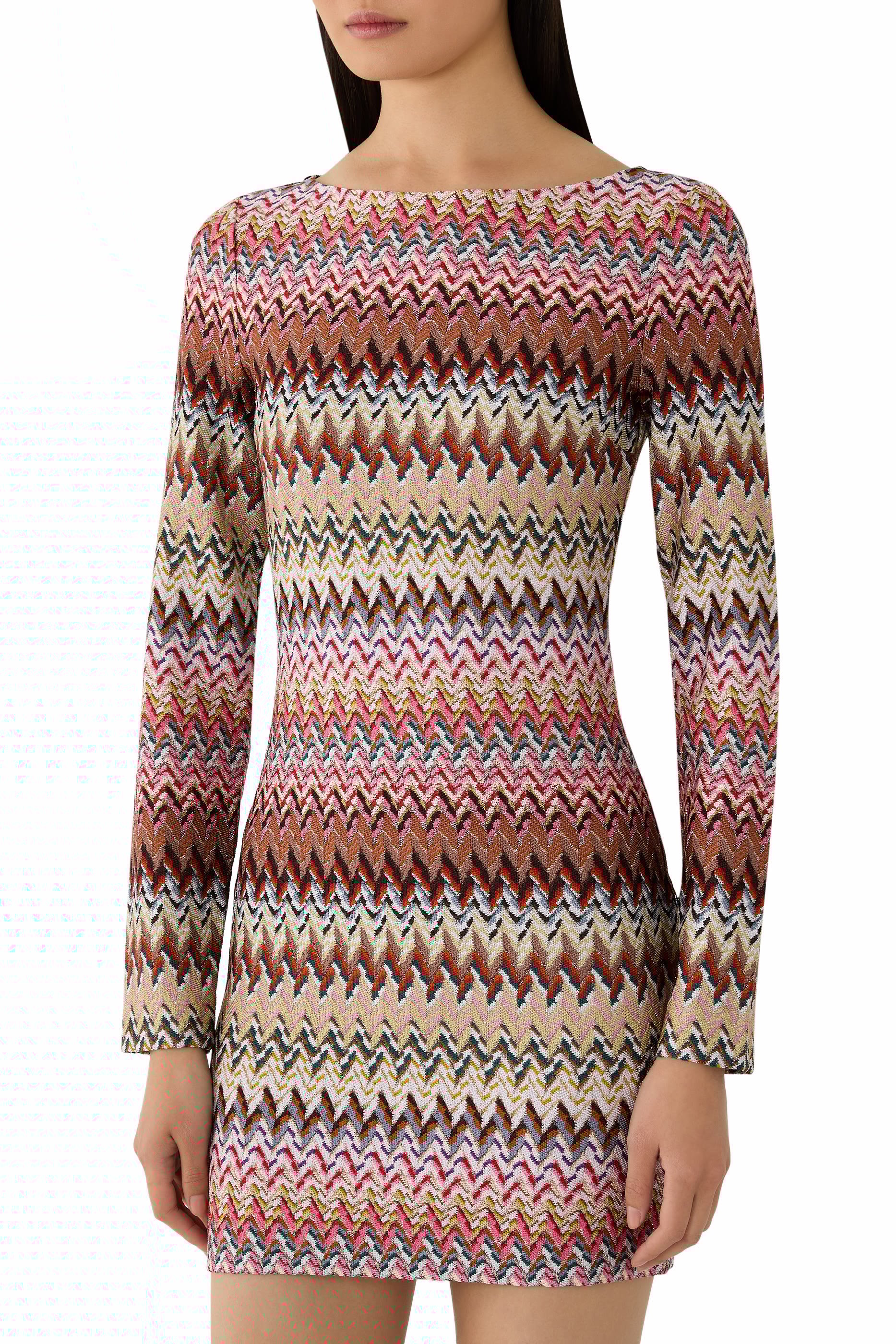 Zigzag Pattern Mini Dress