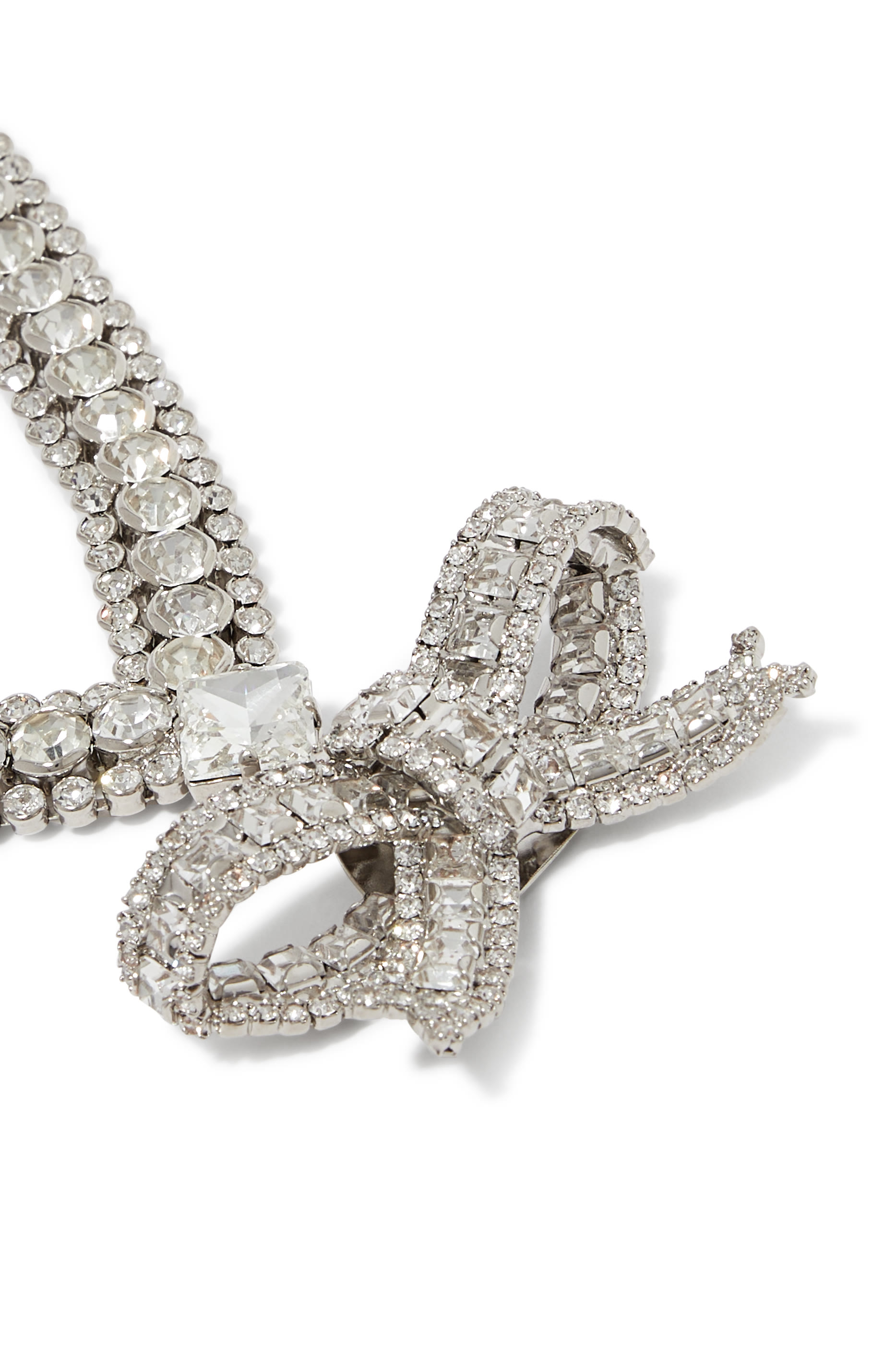 Crystal Necklace with Bow Pendant