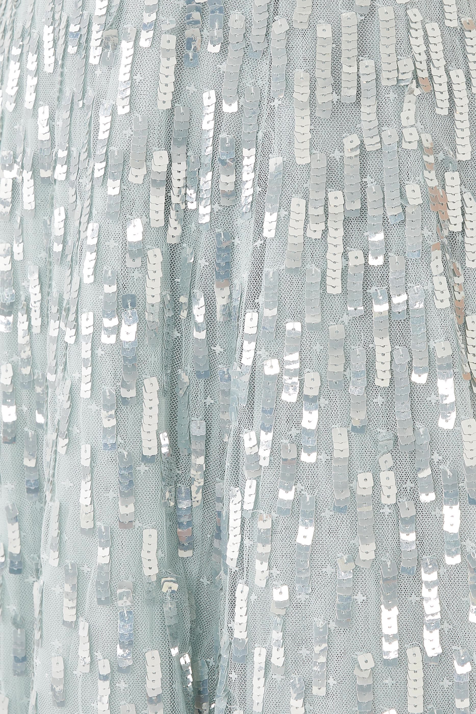 Sequin Dash Cape Ankle Gown