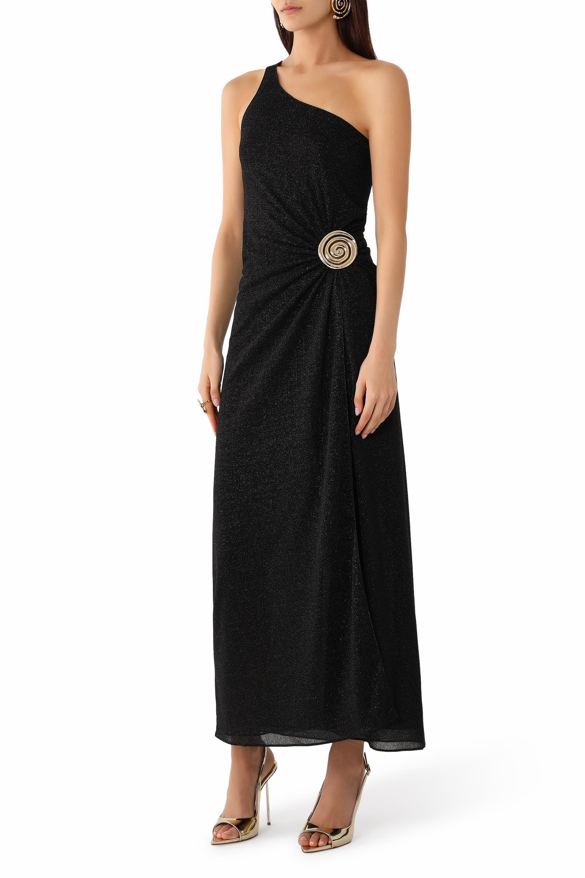 Lumi&egrave;re Spiral One Shoulder Dress 