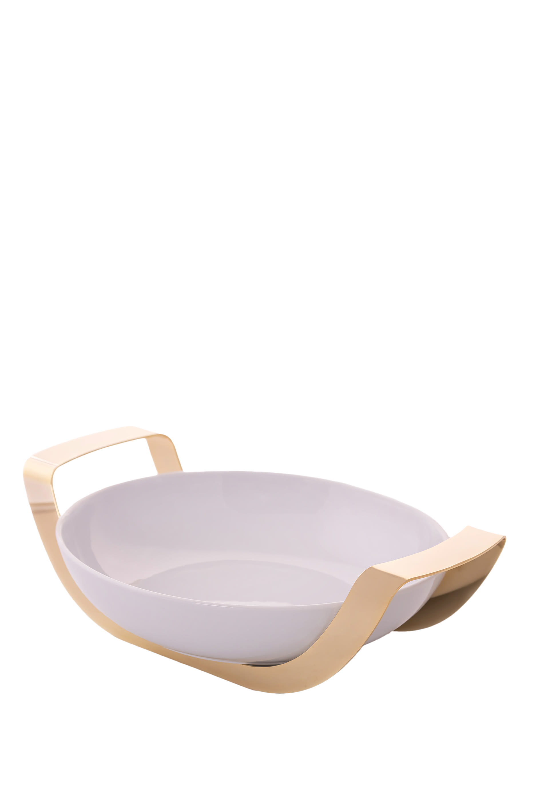 Round Porcelain Dish with Stainless Steel Holder