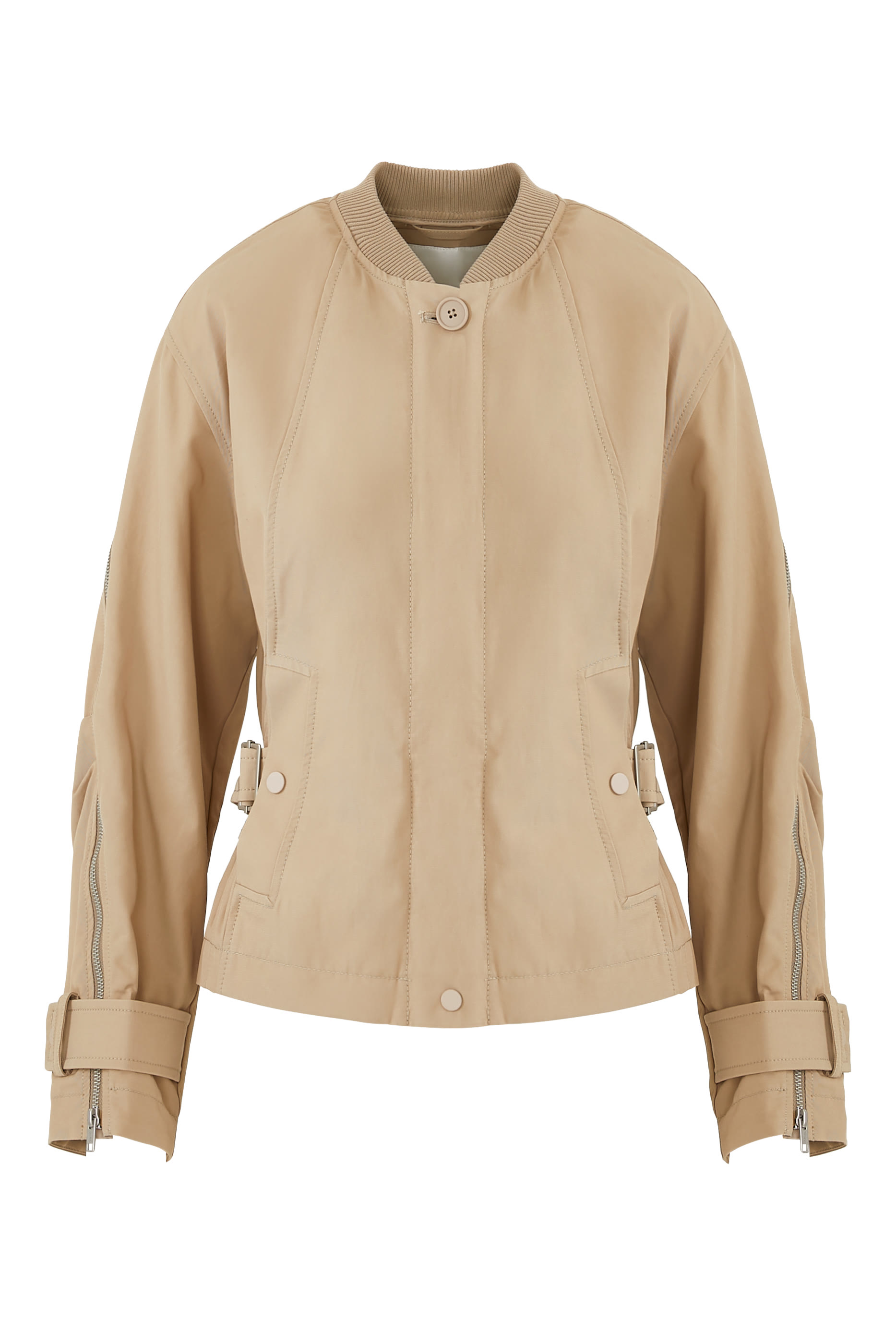 Zip Cocoon Back Bomber Jacket