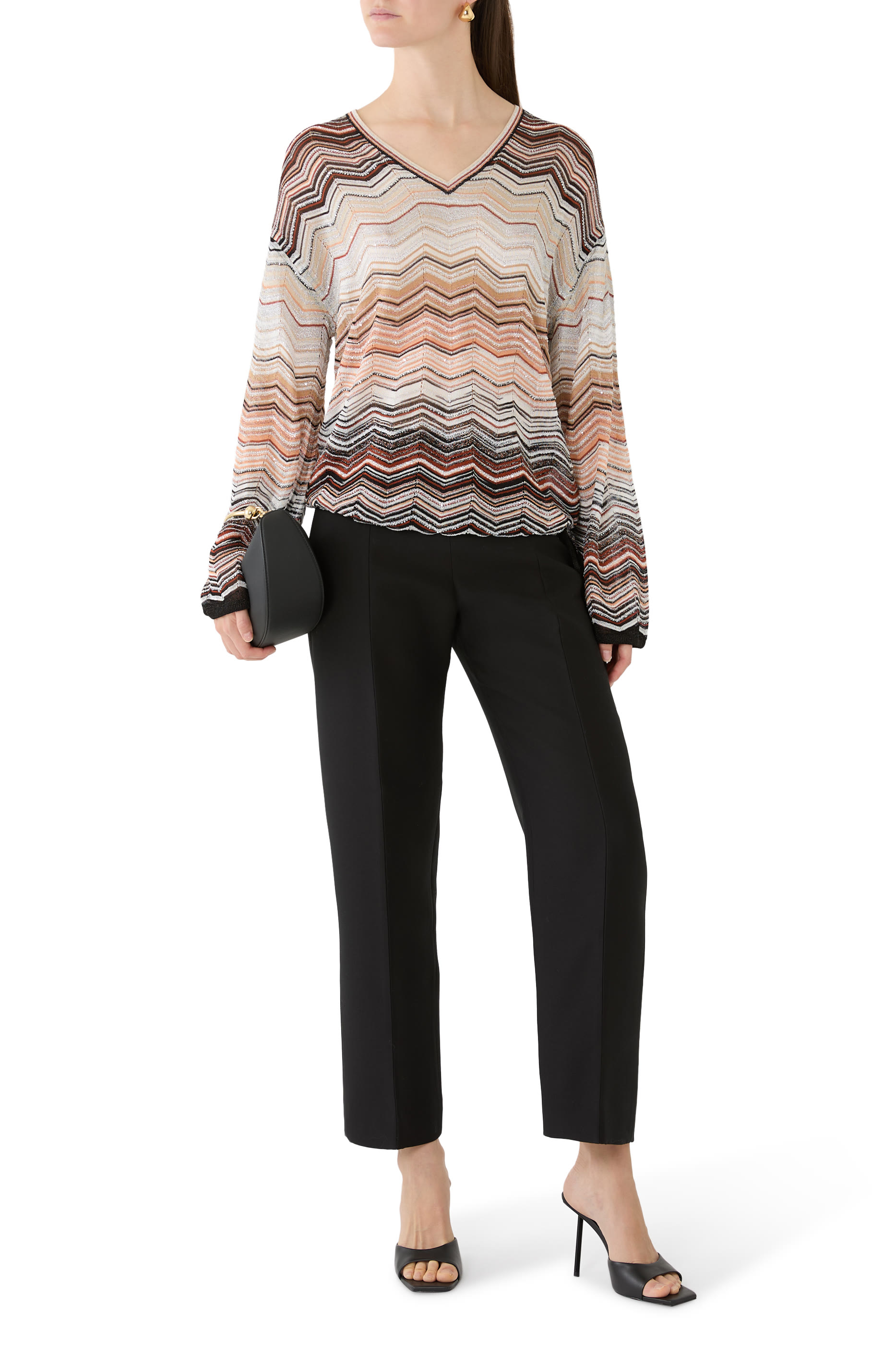  Chevron Lurex Sequinned Blouse