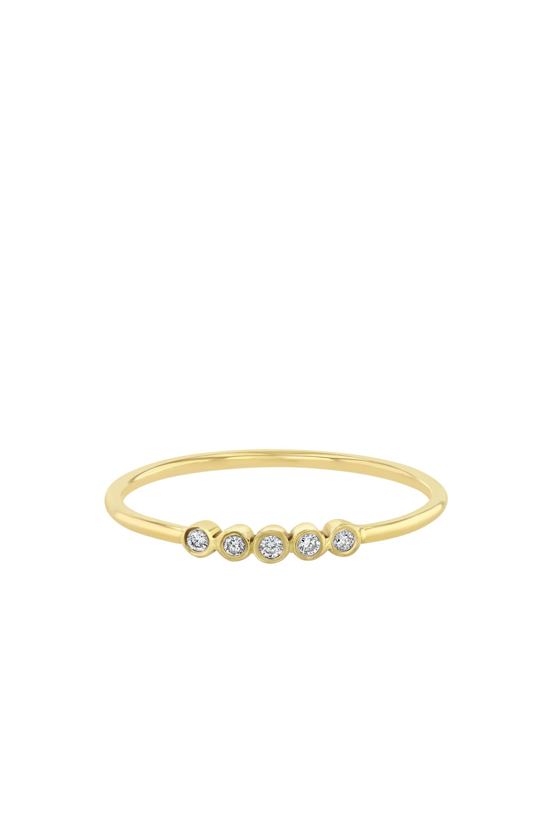 5 Diamond Bezel Ring, 14K Yellow Gold & Diamonds
